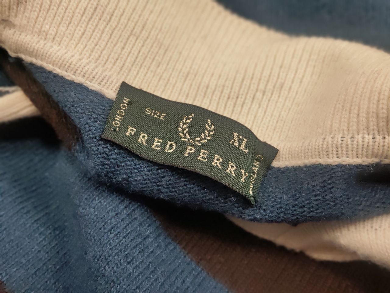 Fred Perry Vintage Fred Perry Raf Simons Style Wool Striped Sweater Size US L / EU 52-54 / 3 - 13 Thumbnail