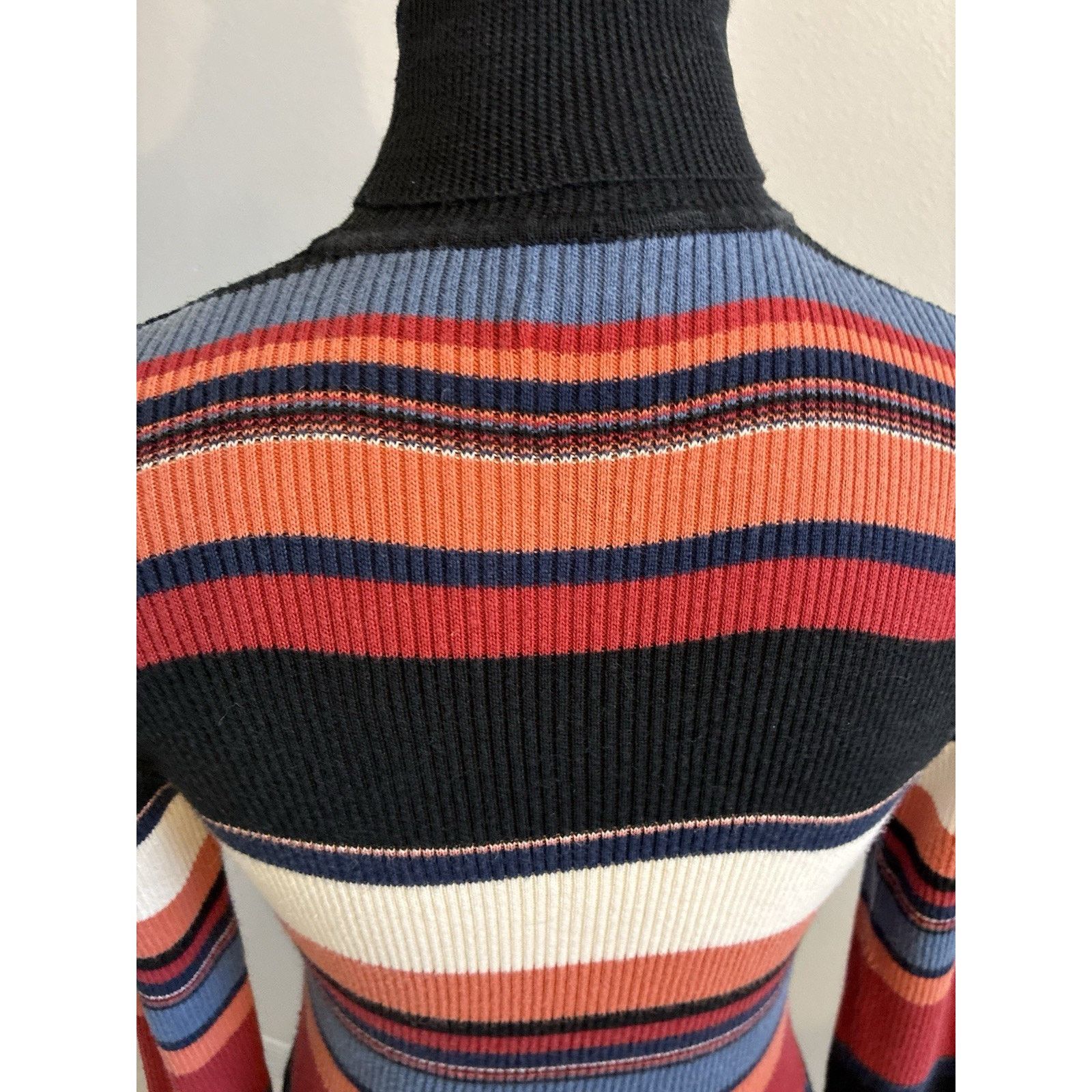 Mossimo VTG 90s Mossimo Striped Knit Turtleneck Sweater Grunge M Size M / US 6-8 / IT 42-44 - 13 Thumbnail