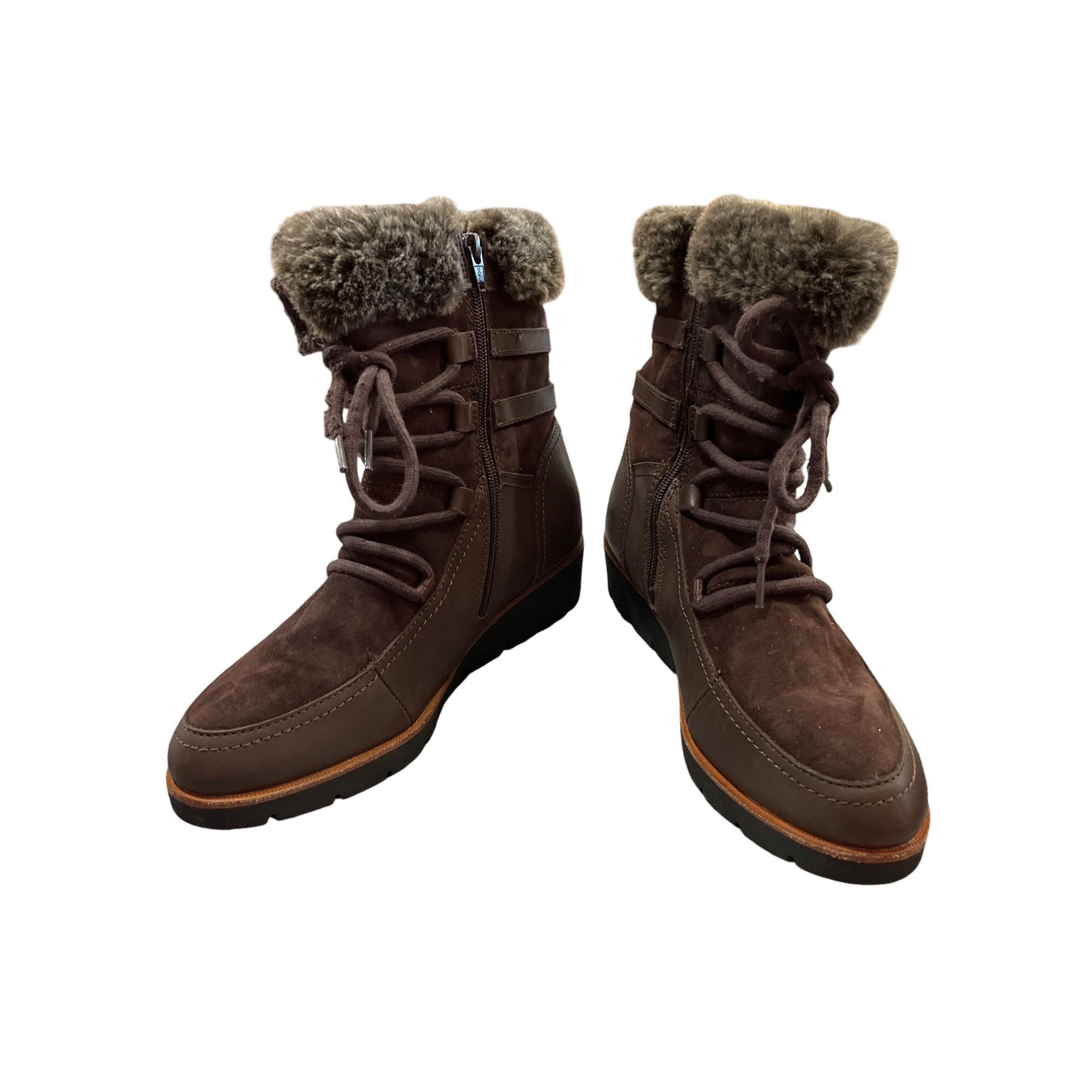 Other Earth Womens Brown Java Multi Faux Fur Trim Boots Sz 10M SKU Size US 10 / IT 40 - 1 Thumbnail