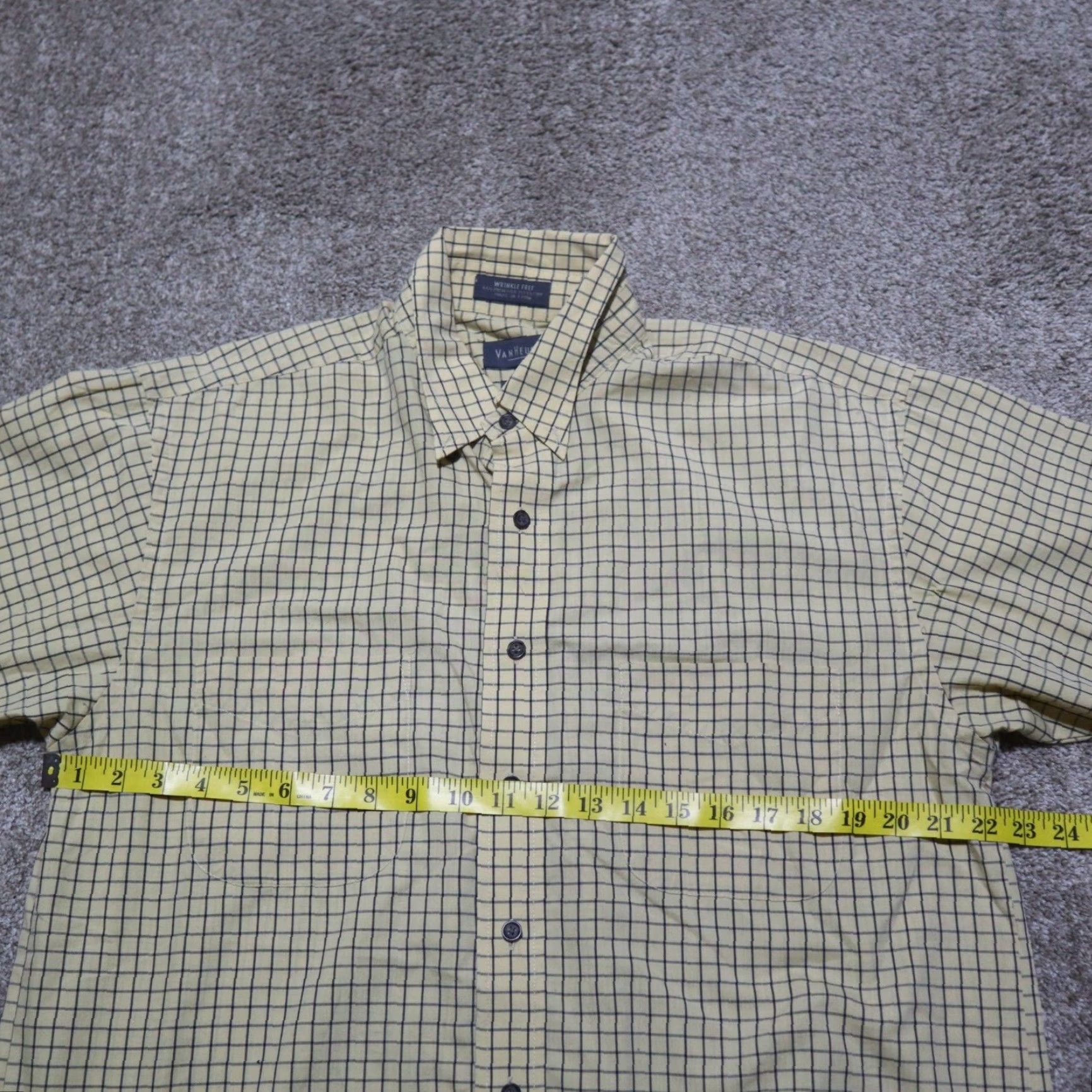 Van Heusen VAN HEUSEN Shirt Plaid Button-Down Long Sleeve Mens Size 15.5 M Medium Brown Size US M / EU 48-50 / 2 - 4 Thumbnail
