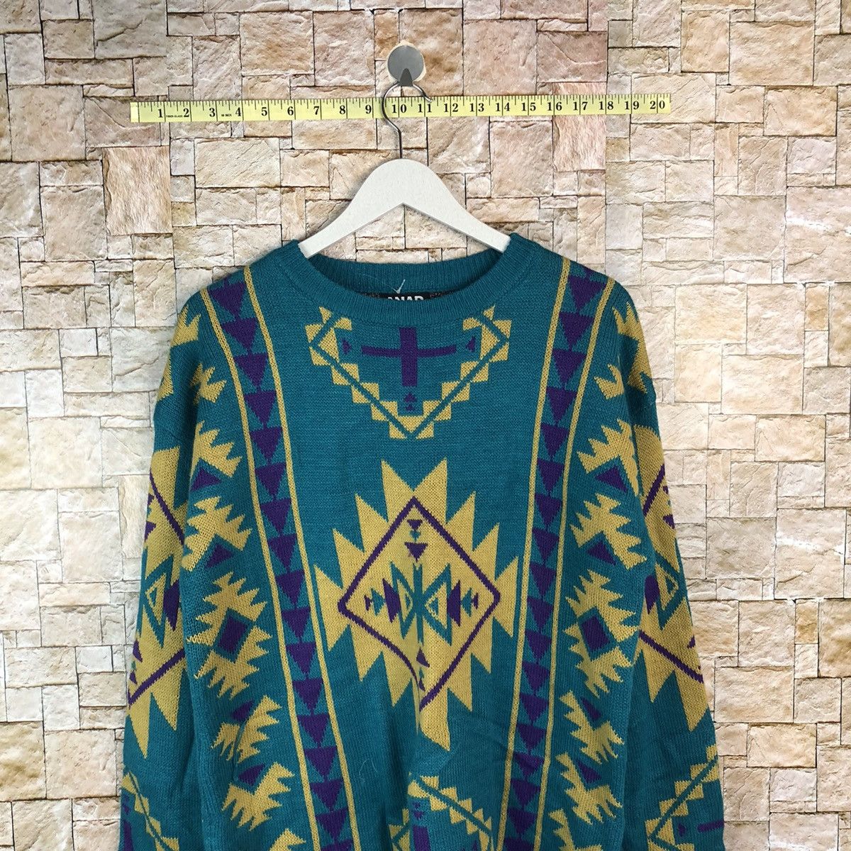 Japanese Brand Anap navajo art Blue sweatshirt Knitwear #A1092 Size US L / EU 52-54 / 3 - 2 Thumbnail