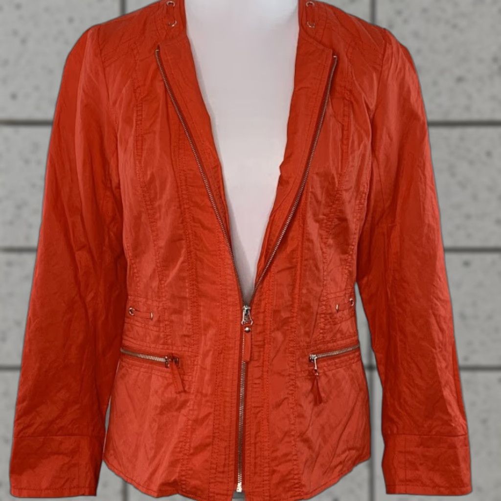 Laura Ashley LAURA ASHLEY Jacket Womens Casual Full Zip Front Zip Pockets Lined Size S Red/Orange Size S / US 4 / IT 40 - 1 Thumbnail