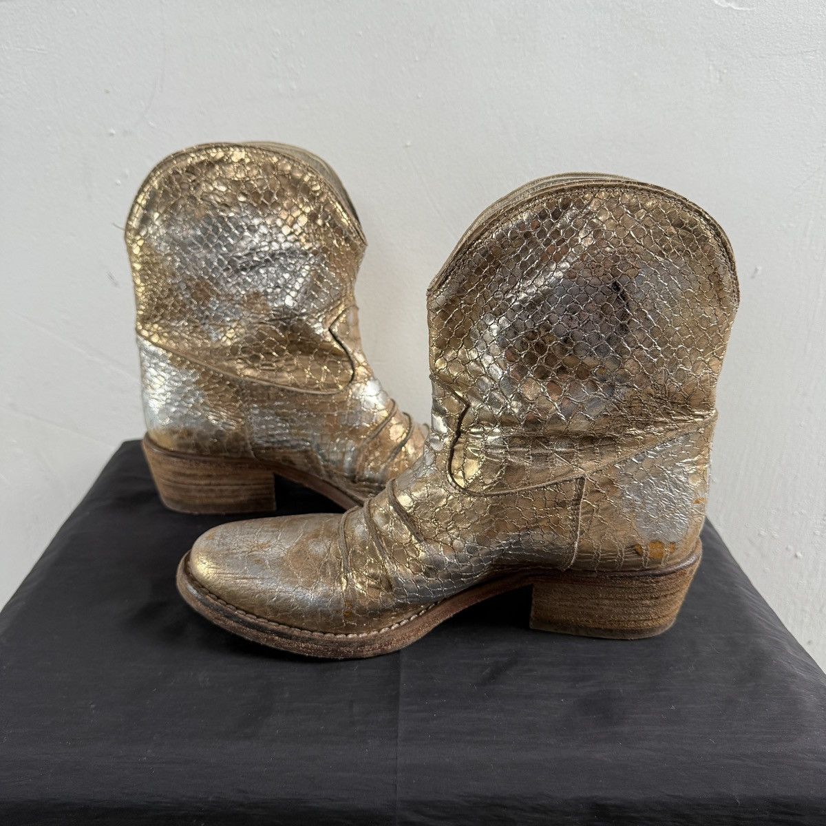 Other Vintage Manwood Vero Cuoio Gold Cowboy Boots Size US 7 / IT 37 - 5 Thumbnail