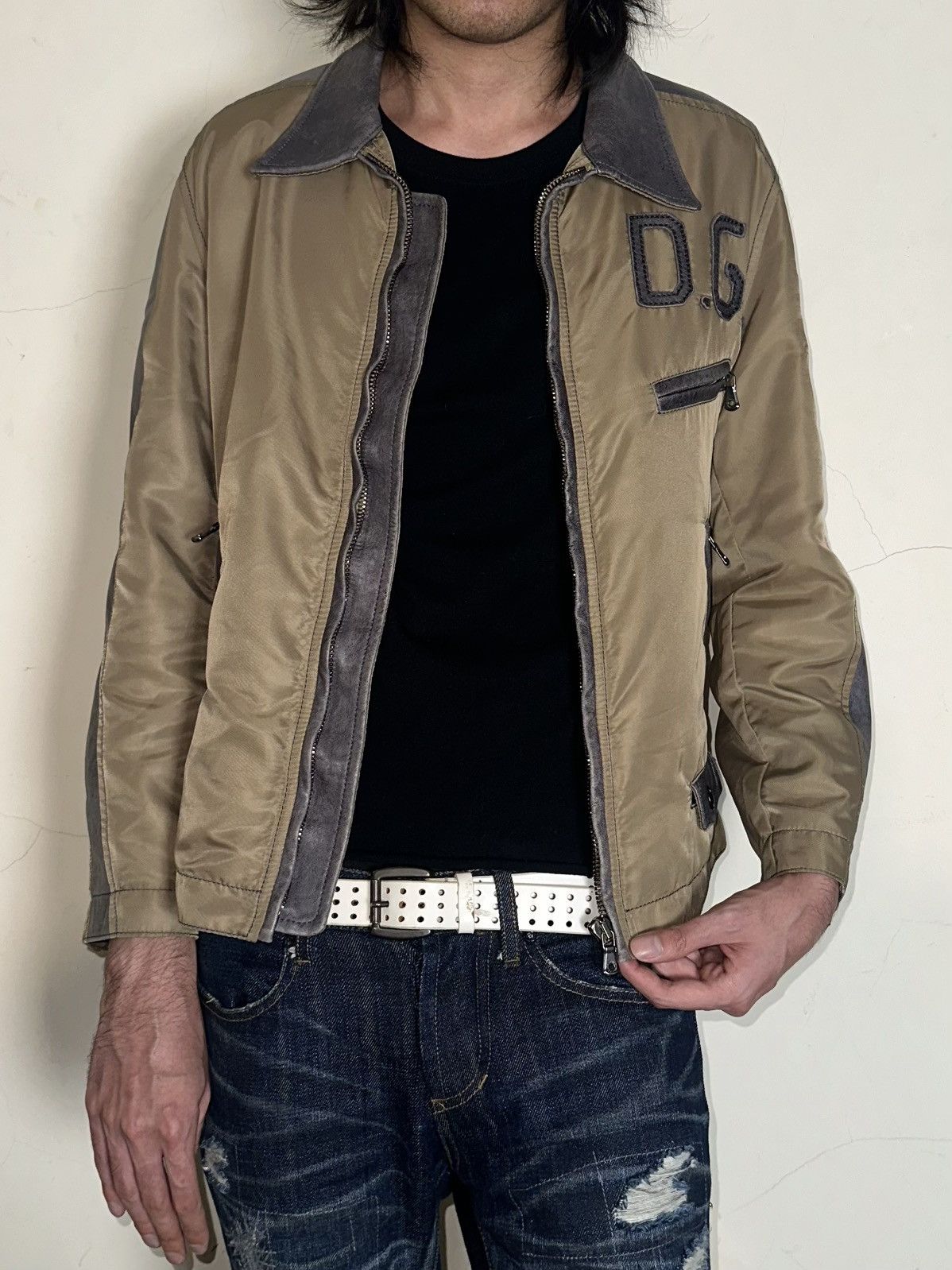 Dolce & Gabbana Hybrid Lambskin Patch Nylon Rider Jacket Size US M / EU 48-50 / 2 - 2 Thumbnail