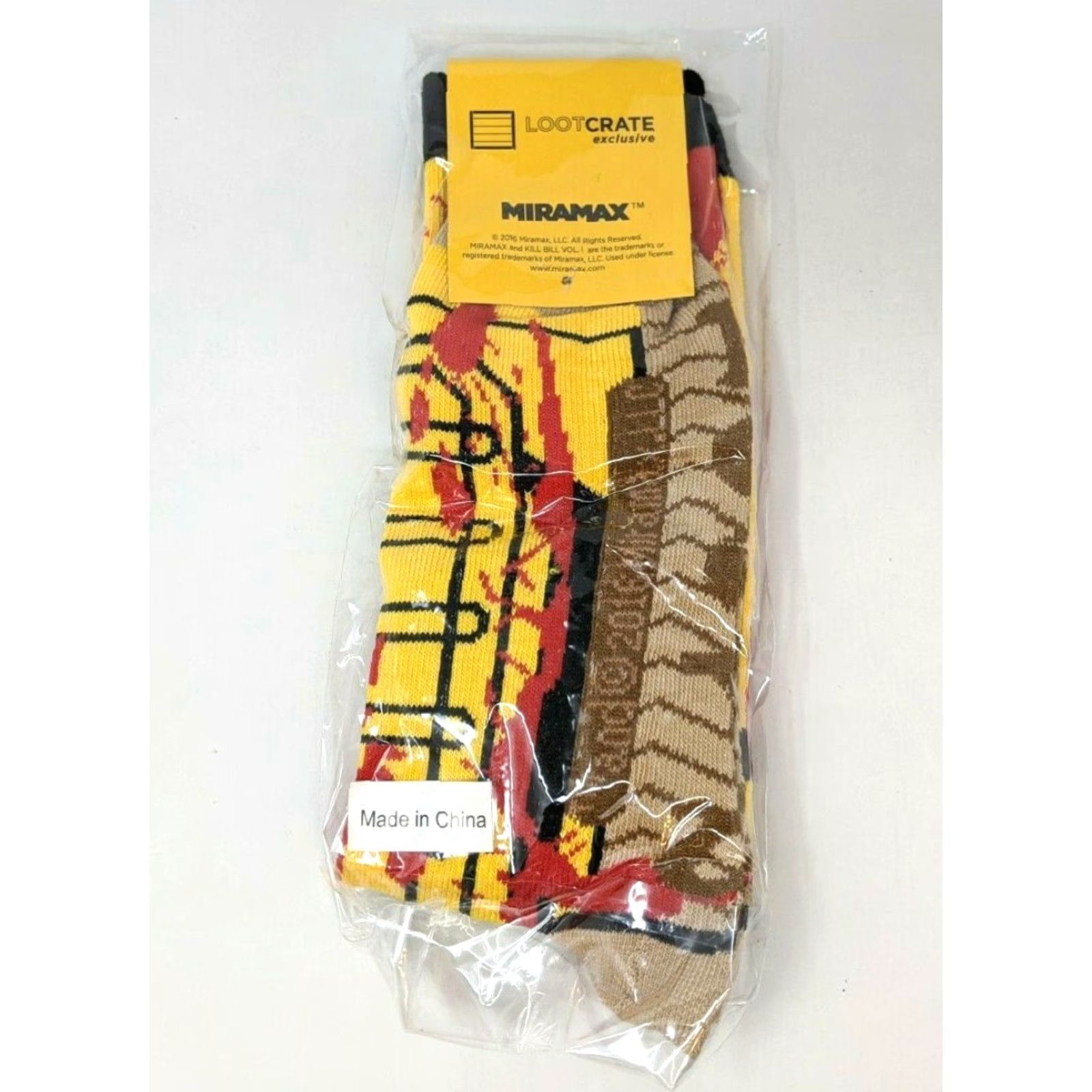 Vintage Loot Crate Exclusive Kill Bill Vol I Socks Mens One Size Yellow FP20 Size ONE SIZE - 2 Thumbnail