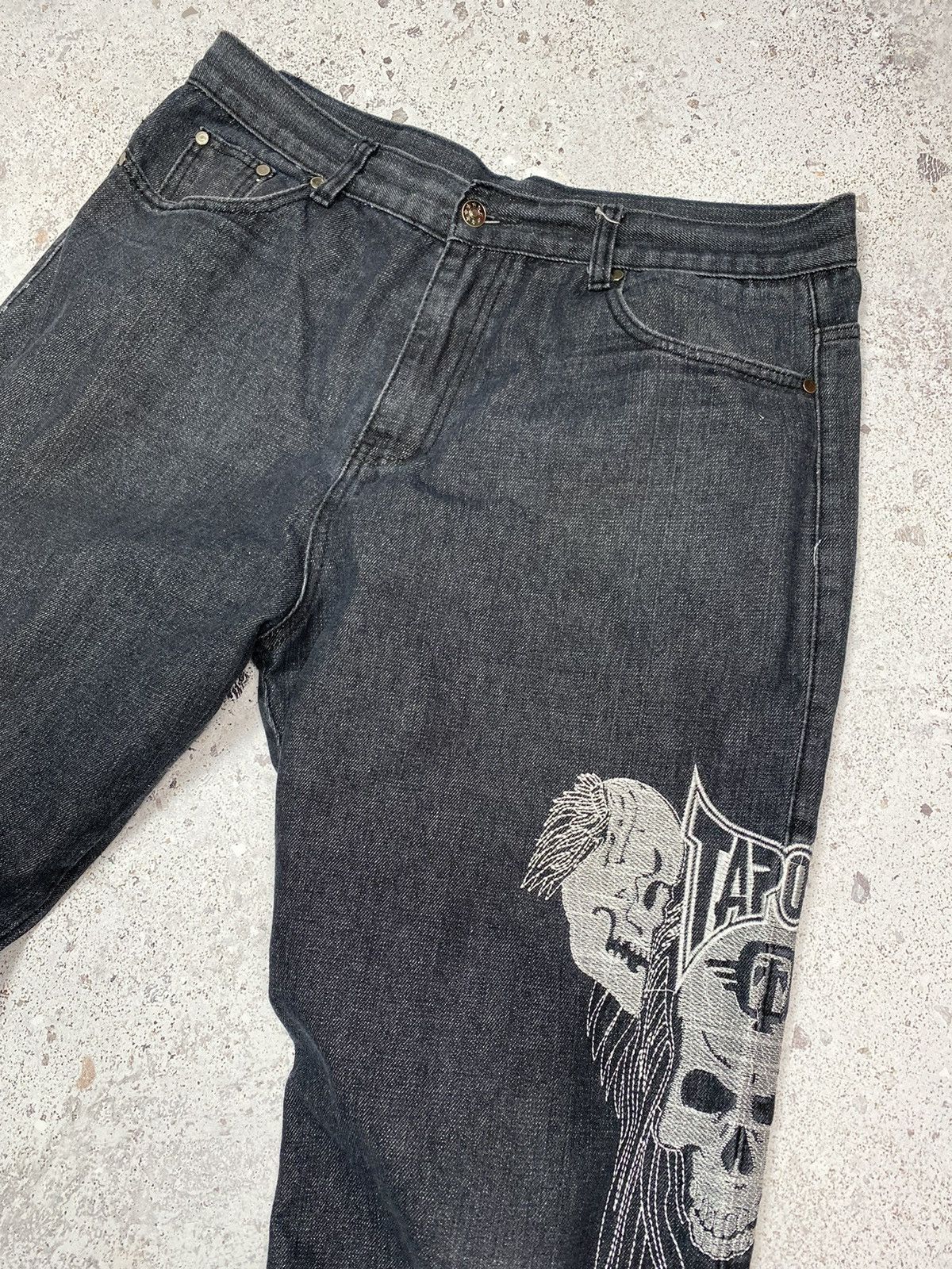 Vintage Vintage Tapout Rap Jeans Big Logo y2k Pants Baggy Skull Men Size US 38 / EU 54 - 5 Thumbnail