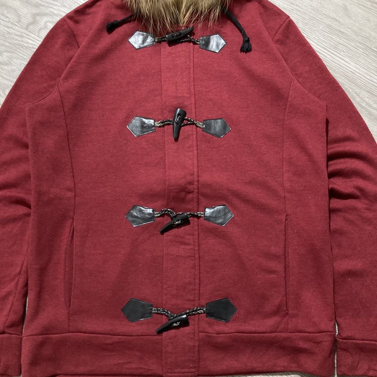 Japanese Brand 2000s Sematic Design Duffle Ziphoodie Fur Red Maroon Lgb Size US M / EU 48-50 / 2 - 4 Thumbnail