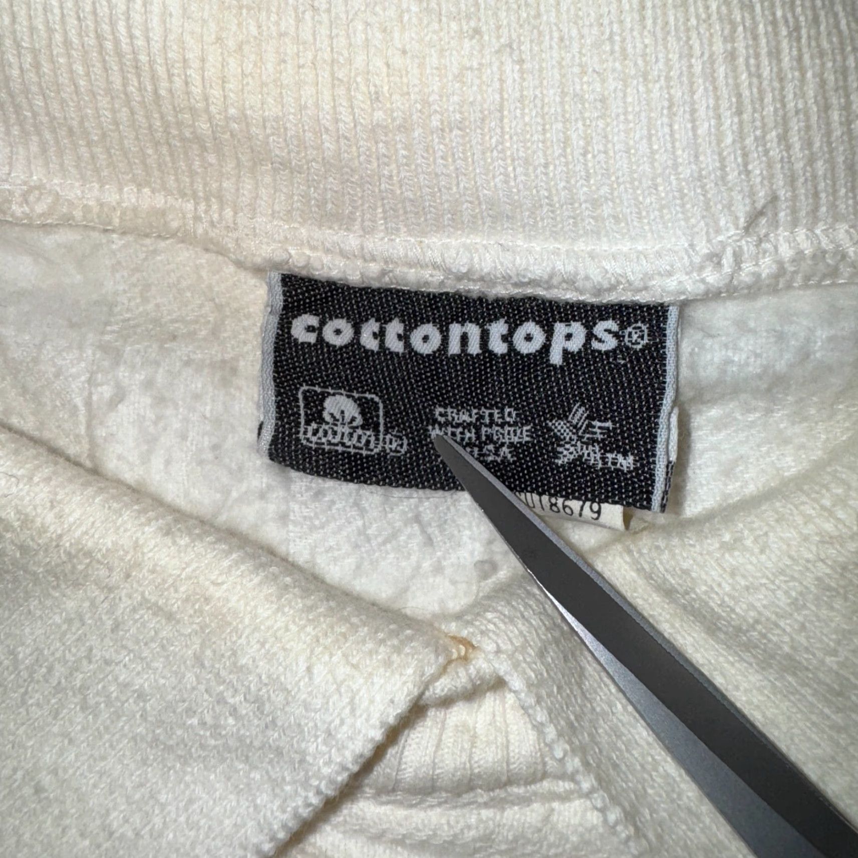 Vintage VINTAGE Cottontops Sweatshirt Long Beach 90s Textured Collared Pullover White XL Men Size US XL / EU 56 / 4 - 4 Thumbnail