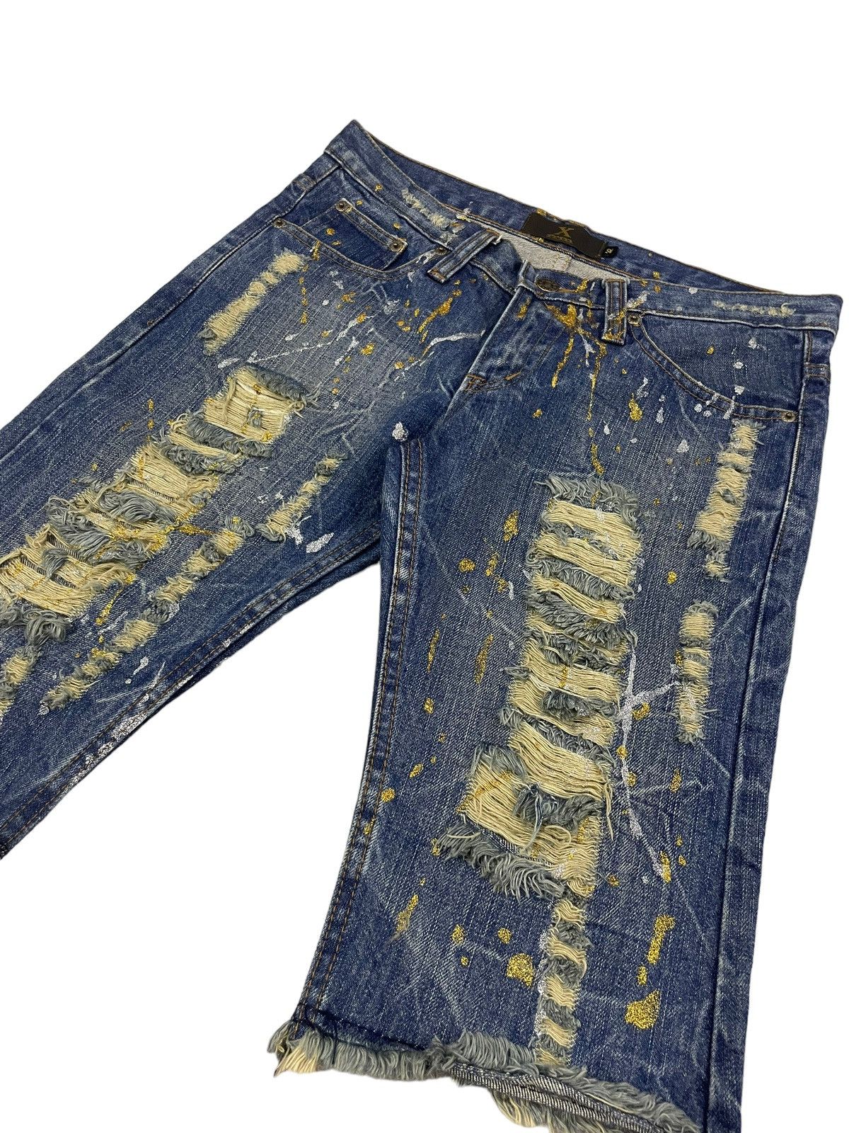 14th Addiction × Japanese Brand × Le Grande Bleu (L.G.B.) Xfrm Japan Distressed Shorts Size US 32 / EU 48 - 4 Thumbnail
