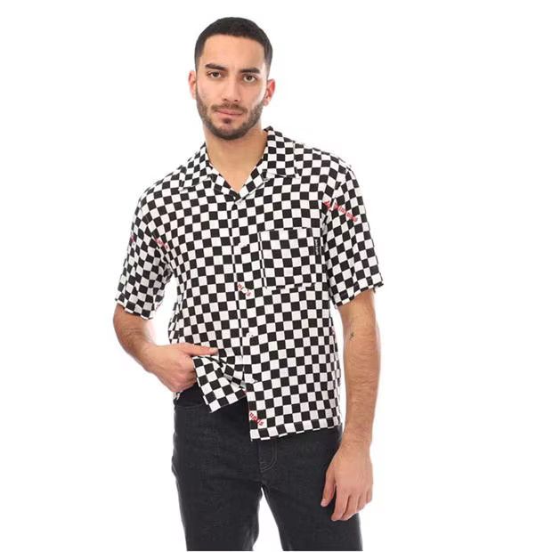 Palm Angels o1y0325 Logo Checked Shirt in Black/White Size US M / EU 48-50 / 2 - 1 Thumbnail