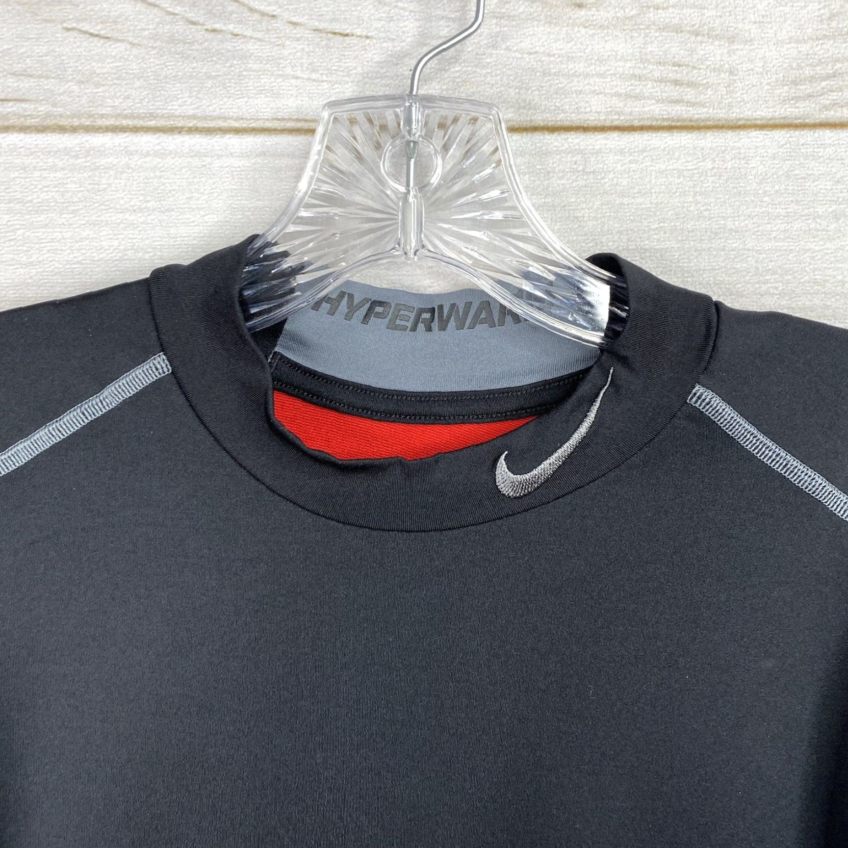 Nike Nike Pro Combat Dri-FIT Shirt Mens XL Black Gray Hyperwarm Long Sleeve Pullover Mock Neck Athletic Activewear Size US XL / EU 56 / 4 - 6 Thumbnail