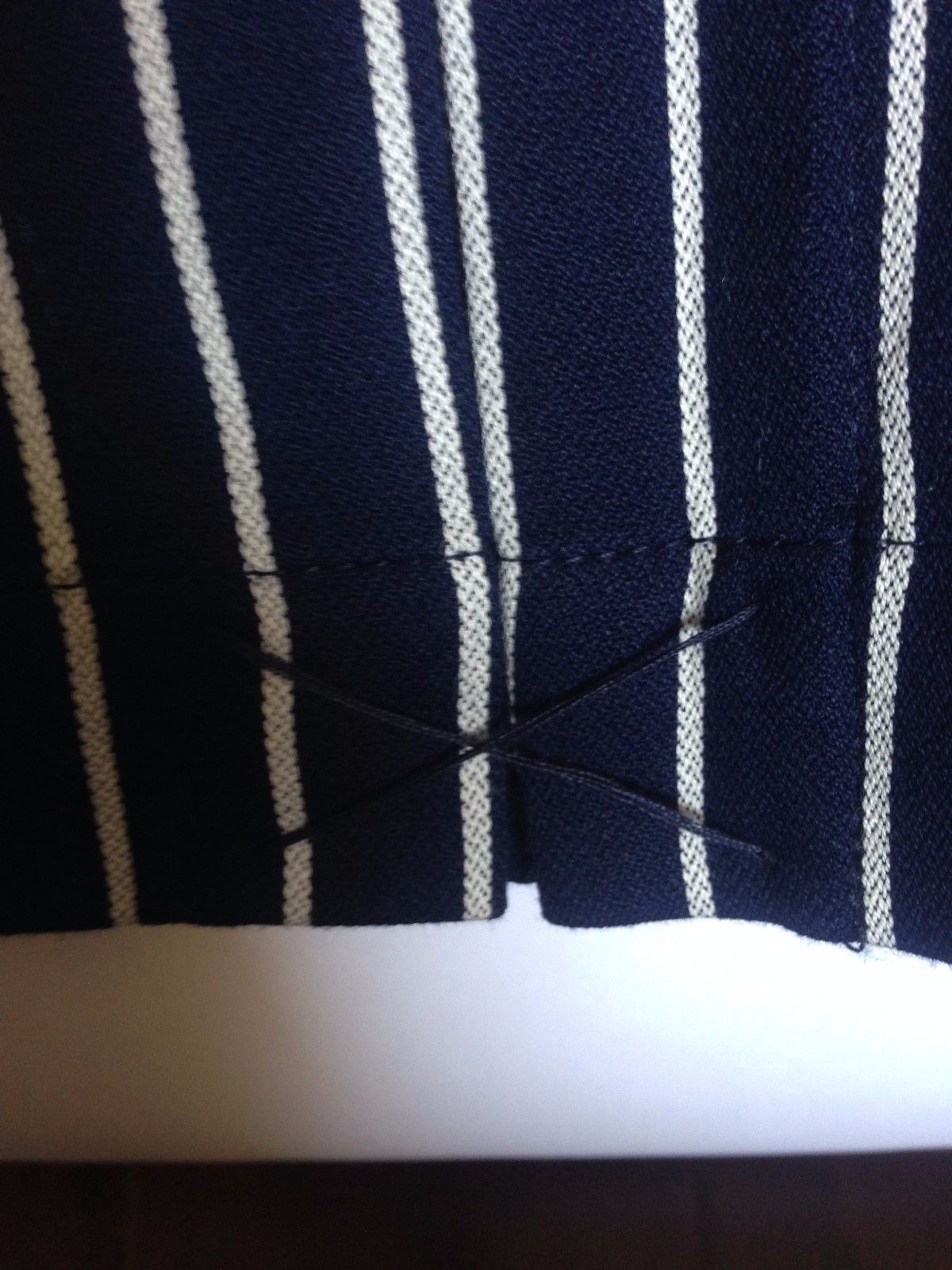 Lauren Ralph Lauren Ralph Lauren Navy White Stripes 100% Cotton Belted Trench Size XXL / US 16-18 / IT 52-54 - 6 Thumbnail