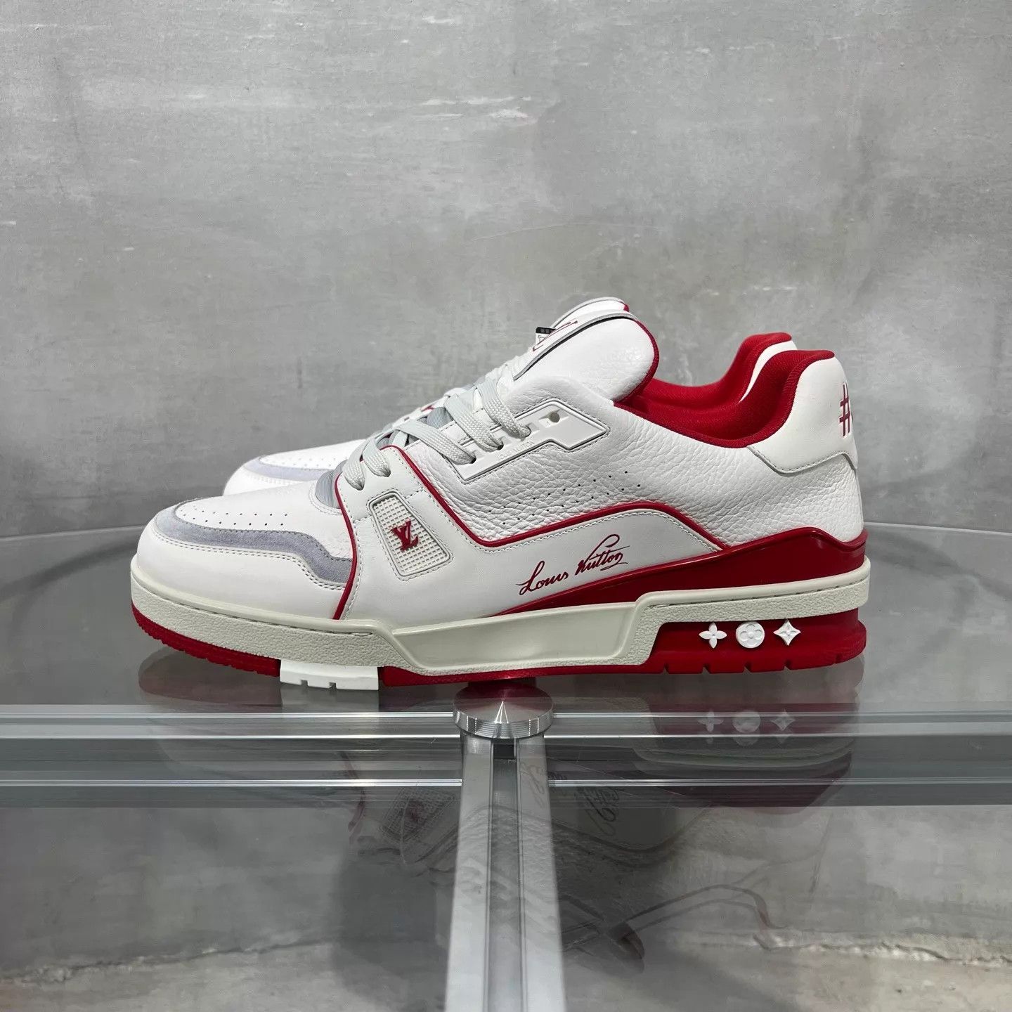 Louis Vuitton LV Trainer New White Red UK10 44 Size US 11 / EU 44 - 3 Thumbnail