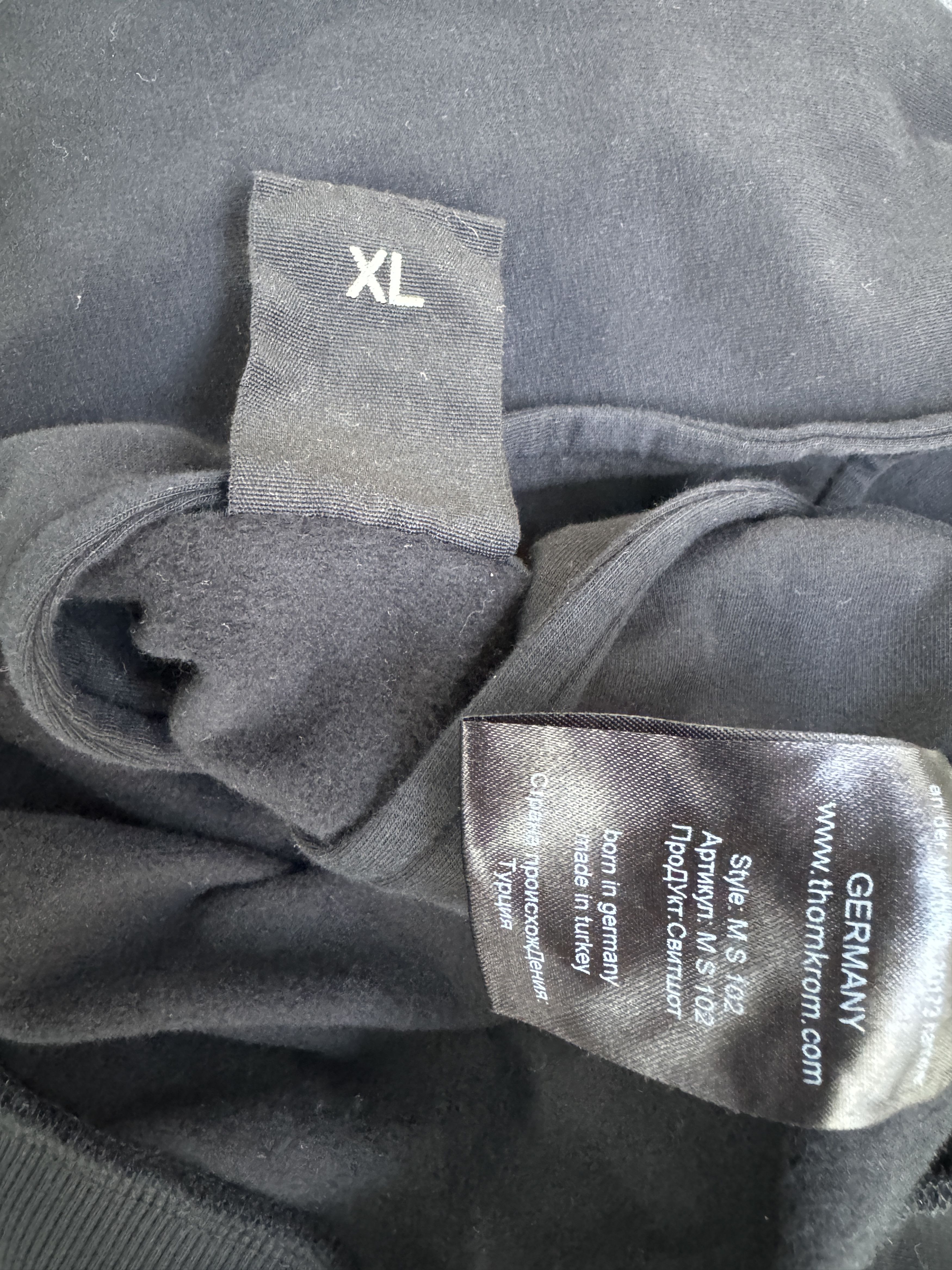 Thom Krom Thom Krom Black Cotton Bone Hoddie Sweater with Print Size US XL / EU 56 / 4 - 8 Thumbnail