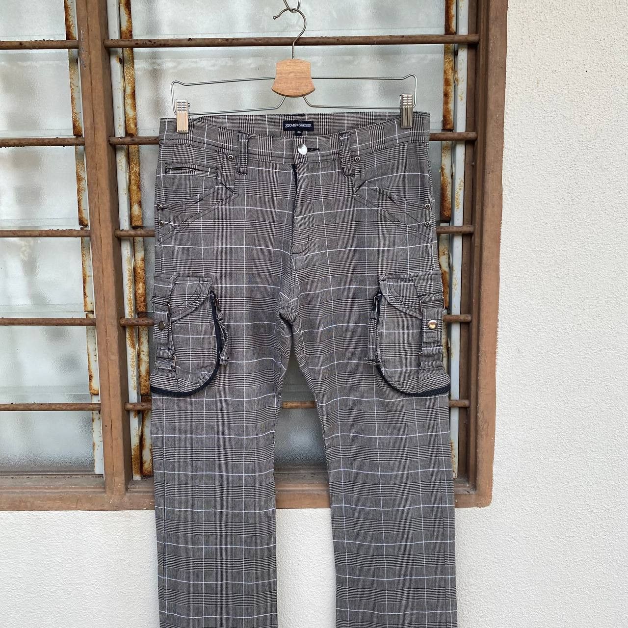 Japanese Brand PRISONER PANT CARGO SKKONE 31040 PIN STRIPE JAPANESE STYLE Size US 29 - 9 Thumbnail