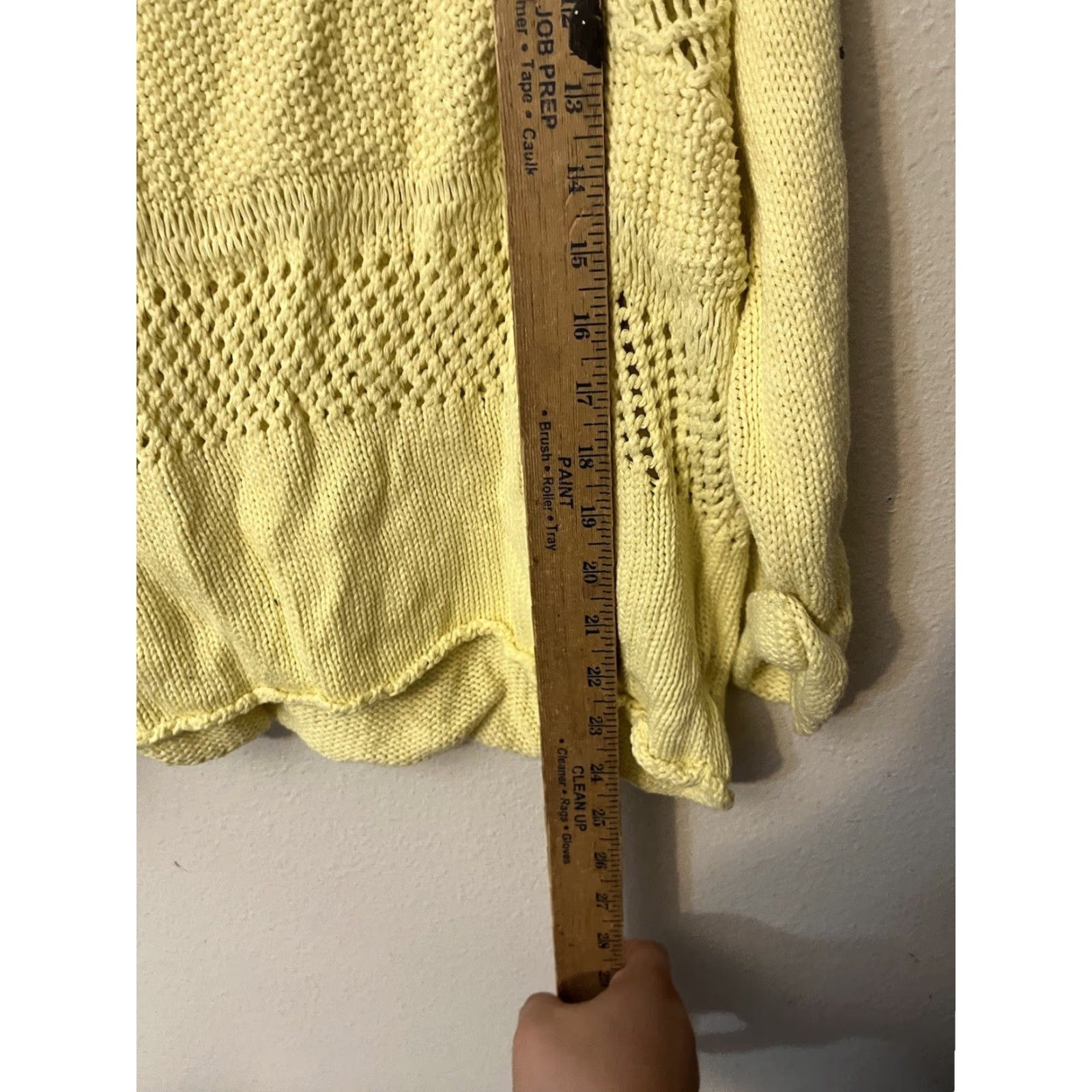 Bcbgmaxazria BCBGMAXAZRIA Sweater Open-Knit Yellow Size M Medium Knit Style Pullover Women's Open Knit Stitch Size M / US 6-8 / IT 42-44 - 4 Thumbnail