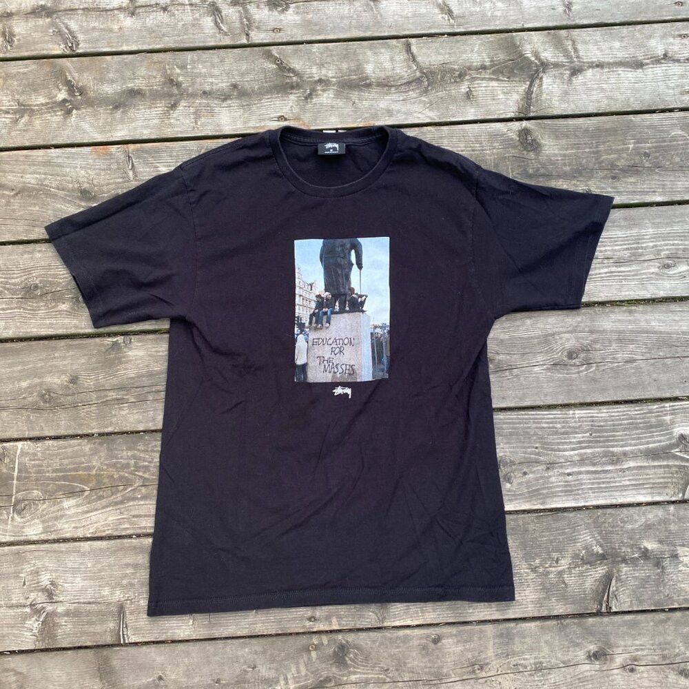 トップス Stussy Education for the Masses tee Vintage Stussy Education for the Masses Graphic T Shirt Med