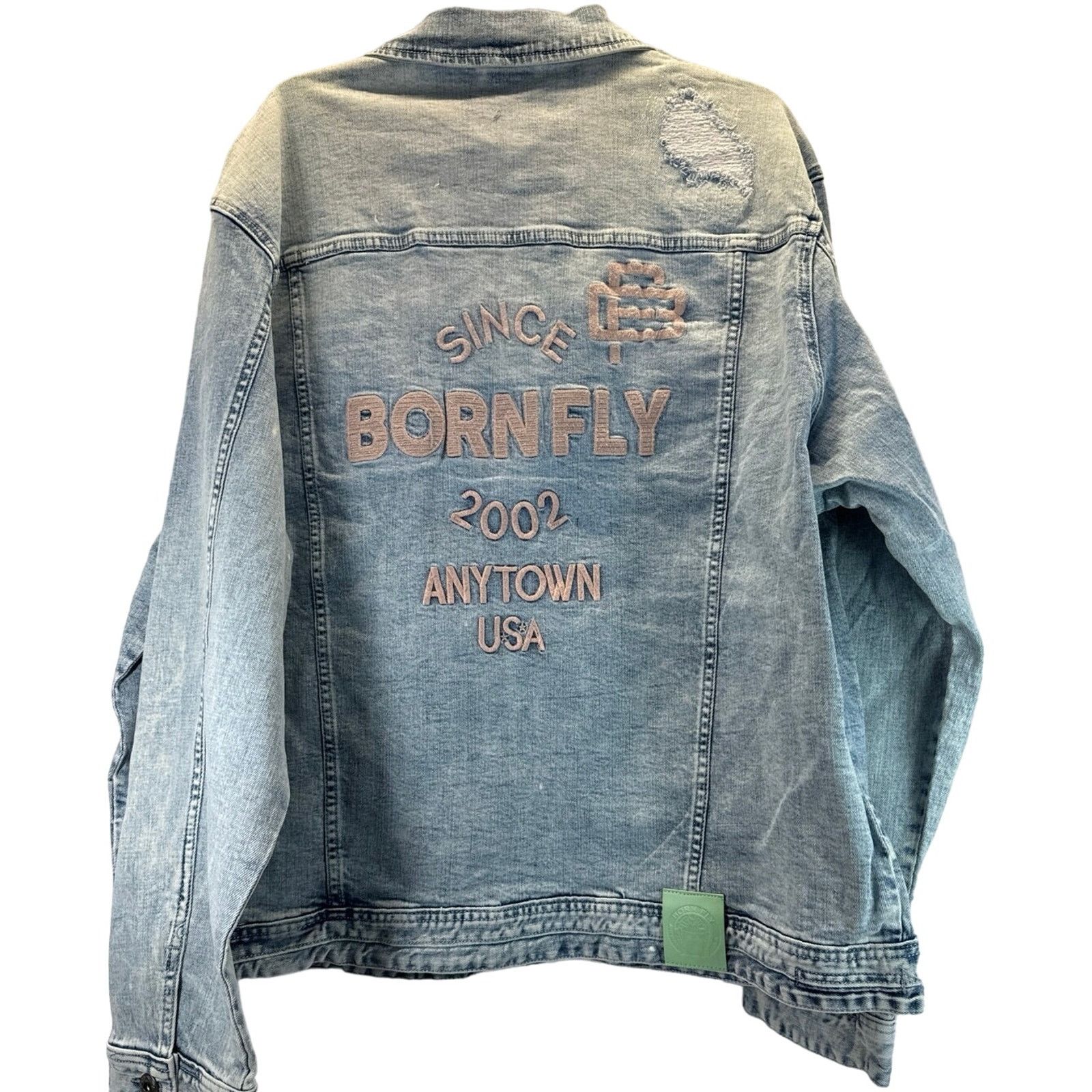 Born Fly Born Fly Lt Denim Jacket Distressed Embroidered men sz 2XL Size US XXL / EU 58 / 5 - 3 Thumbnail
