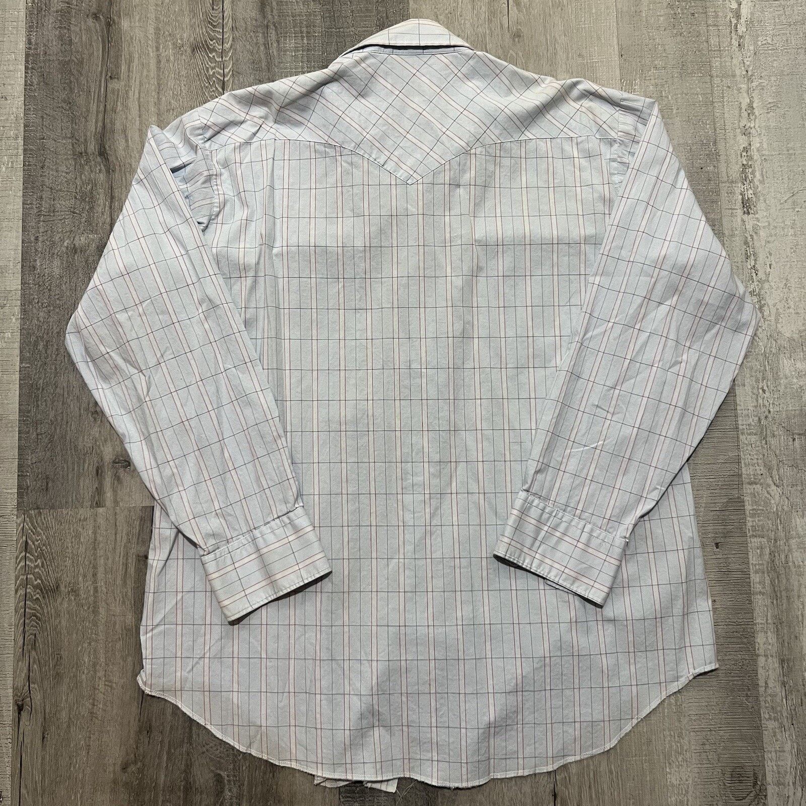 Vintage Vintage 70s/80s H Bar C Pearl Snap Western Shirt Blue Plaid Size US XL / EU 56 / 4 - 3 Thumbnail