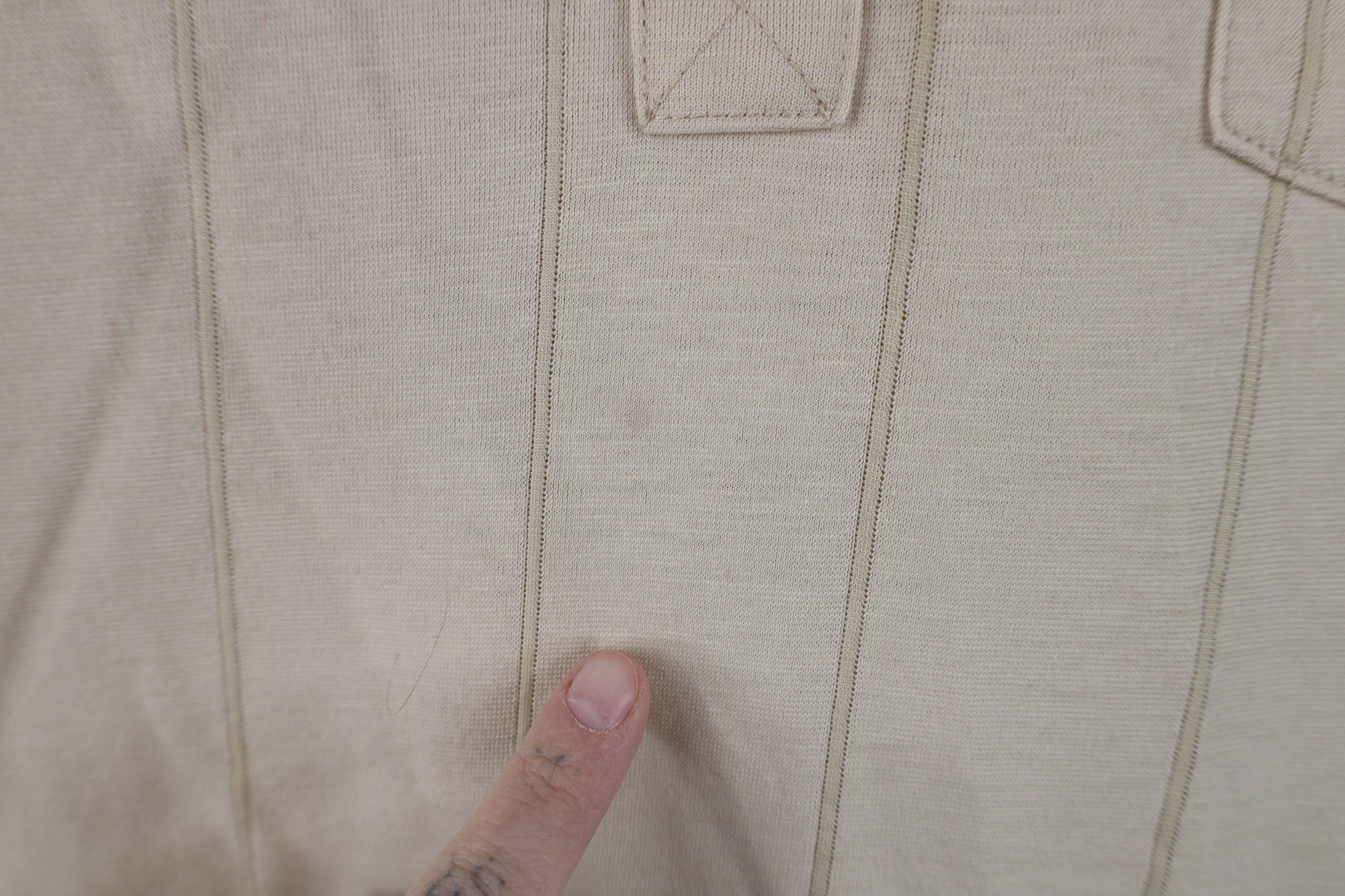 Vintage Vintage 90s Streetwear Striped Knit Golf Polo Shirt Beige Size US L / EU 52-54 / 3 - 4 Thumbnail
