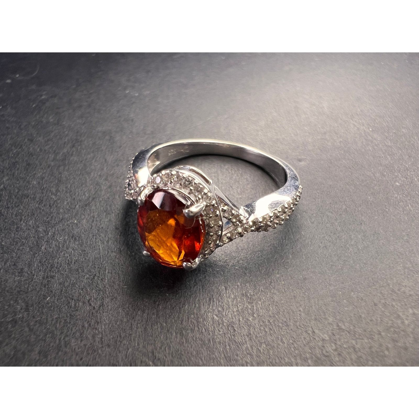 Other NEW Hessonite garnet and zircon ring in 925 silver size 7 Size ONE SIZE - 14 Thumbnail