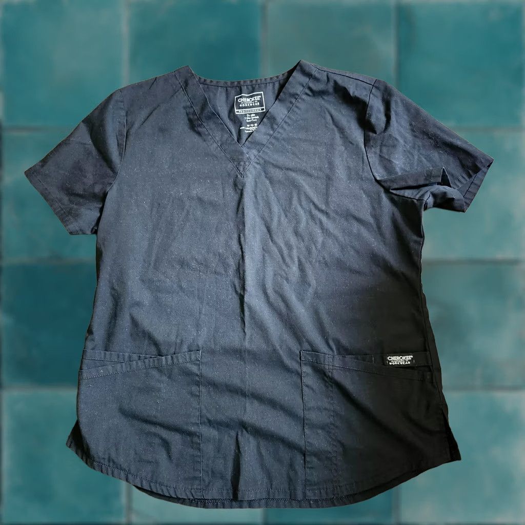 Cherokee Cherokee Black Pocket Medical Nurse Scrub Top M Unisex Size M Cherokee Shirt Size US M / EU 48-50 / 2 - 1 Thumbnail