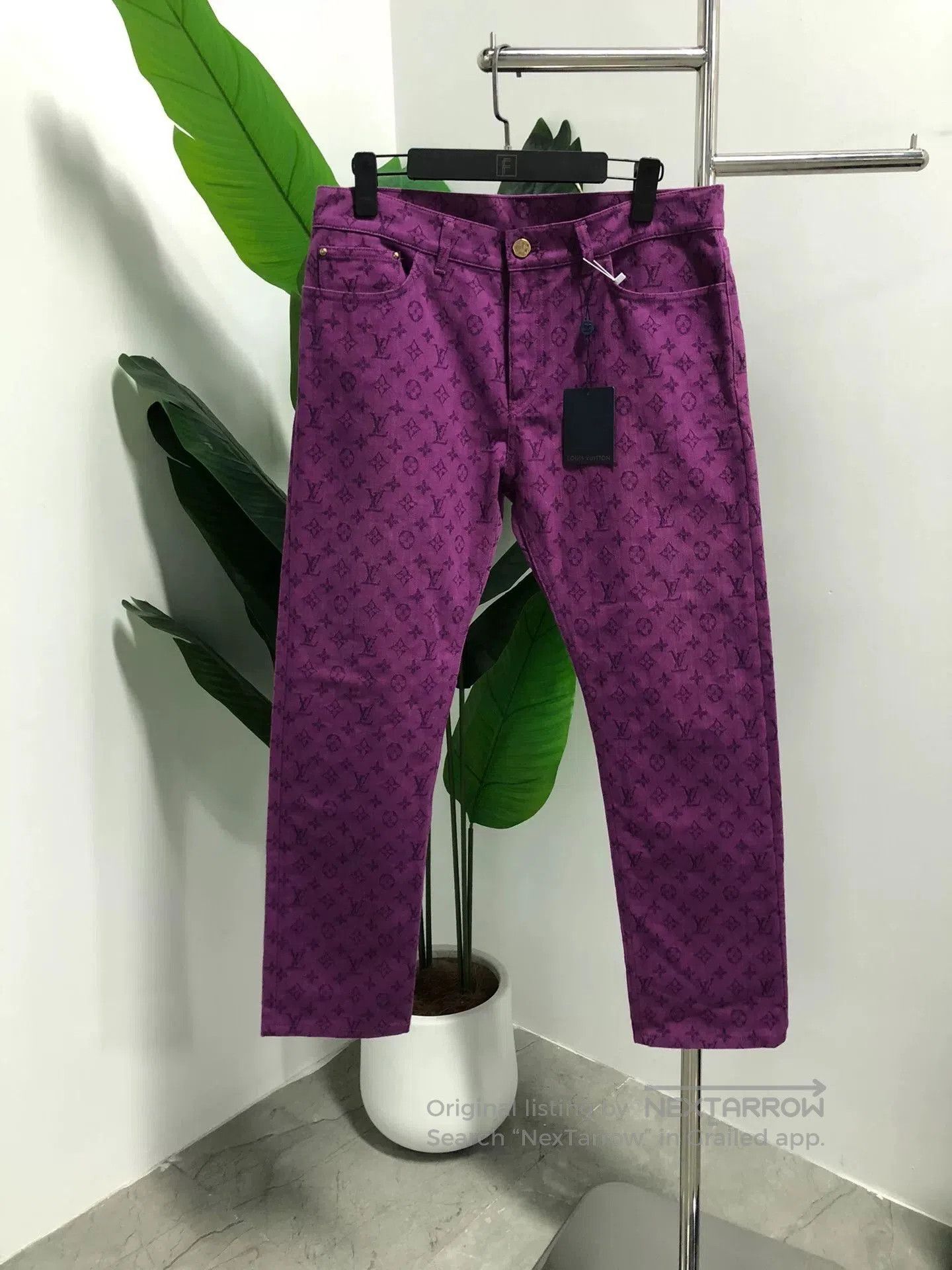 Louis Vuitton louis vuitton purple logo jeans for men. Size US 33 - 1 Thumbnail