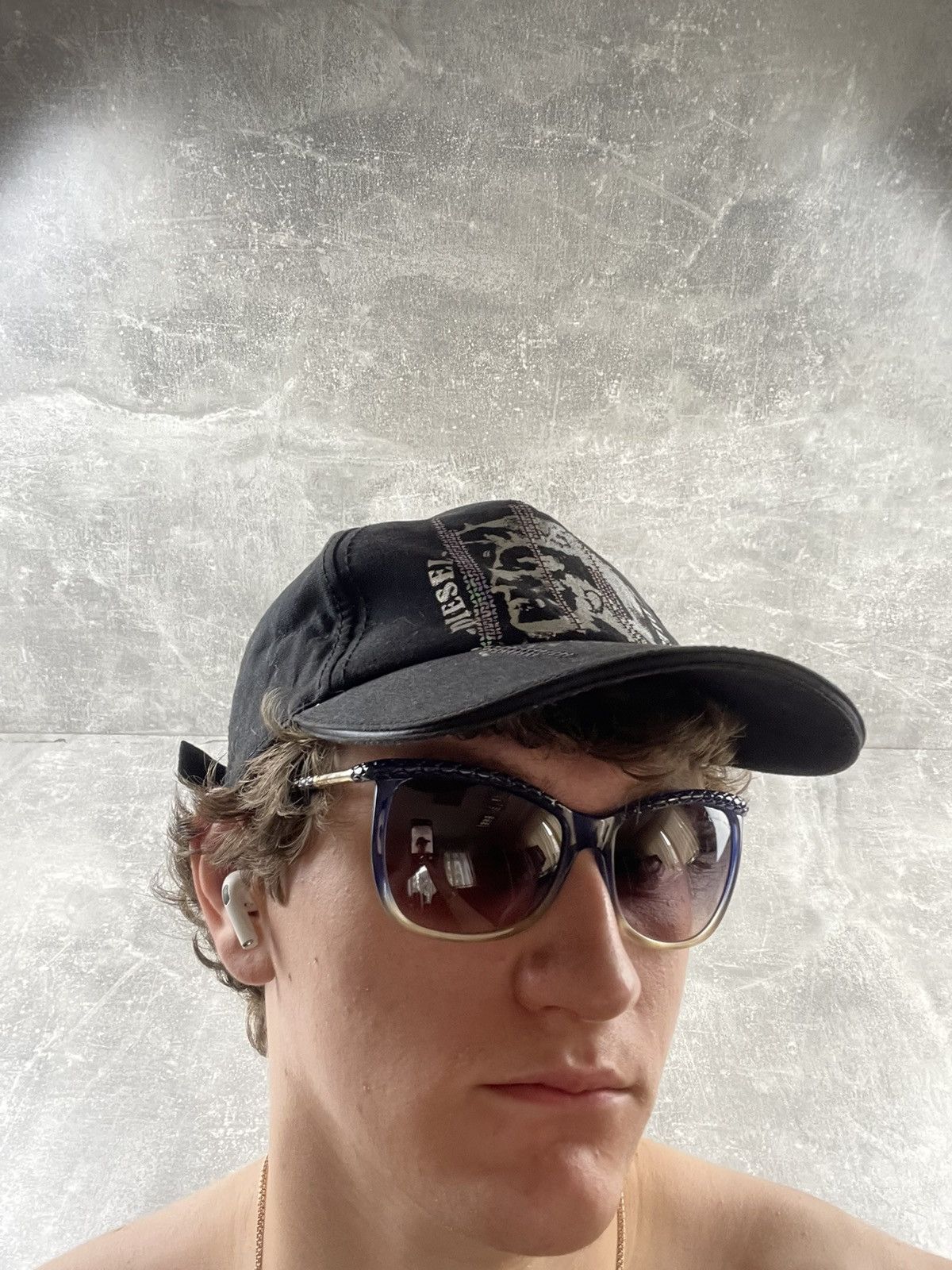 Diesel Diesel Black Baseball Cap Beaded Logo Embroidered Adjustable Size ONE SIZE - 3 Thumbnail