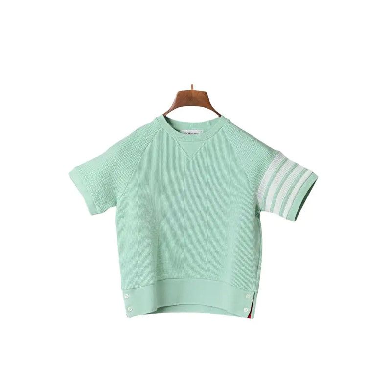 Thom Browne Thom Browne Green Cotton Short Sleeve Tee 0089 Size XL / US 12-14 / IT 48-50 - 1 Thumbnail