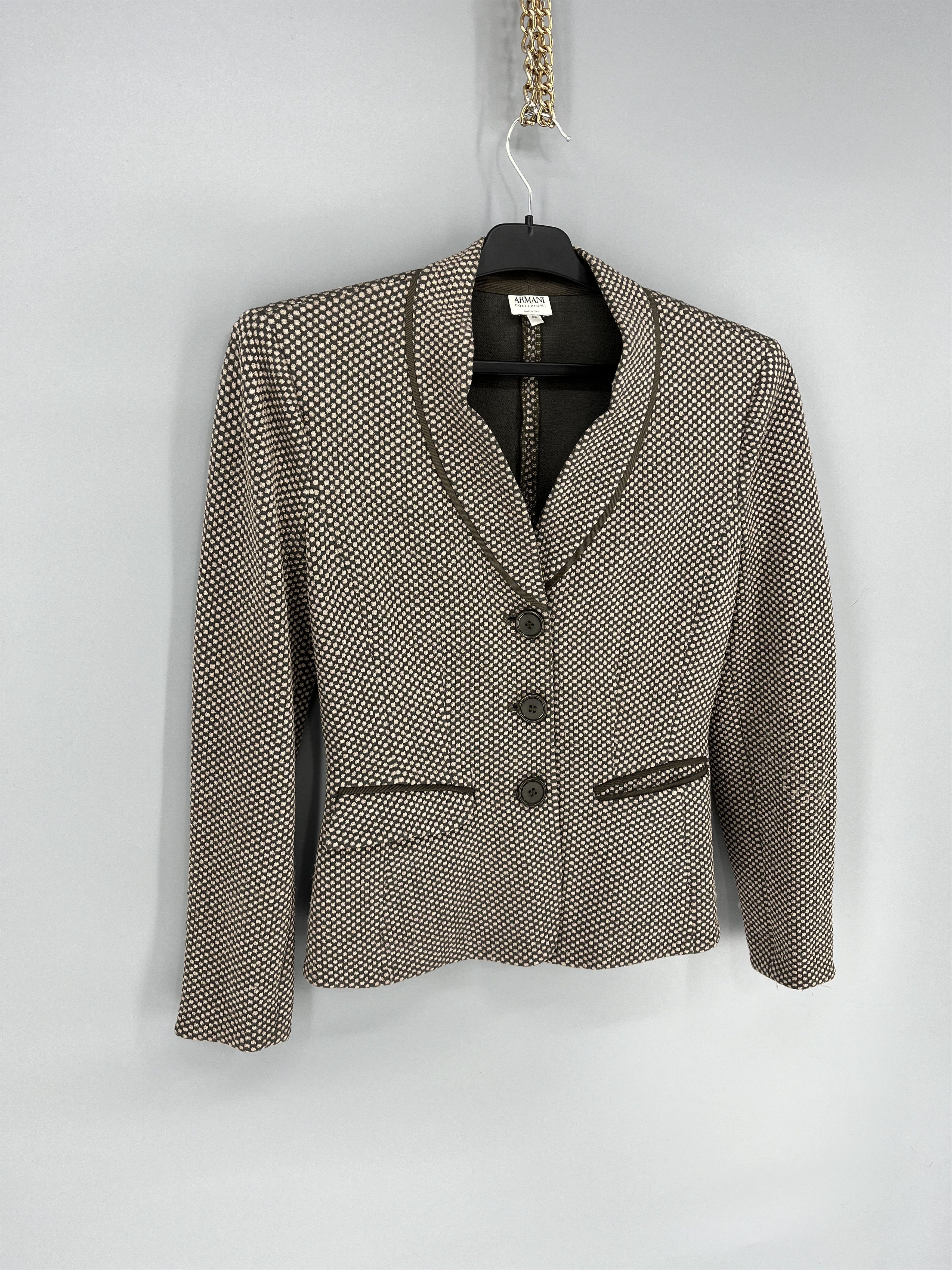 Armani × Emporio Armani × Giorgio Armani Armani Collezioni Light Gren-Brown Blazer Jacket Made Italy Size M / US 6-8 / IT 42-44 - 2 Thumbnail