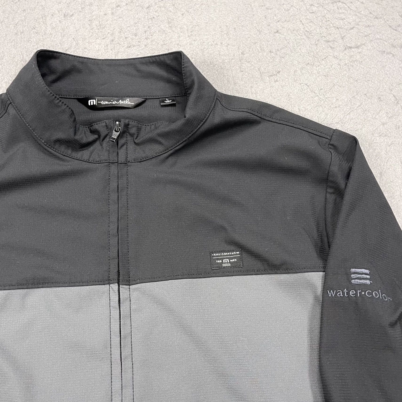 TravisMathew Travis Mathew Jacket Mens Large Black Gray Full Zip Windbreaker Golf Windbreaker Size US L / EU 52-54 / 3 - 2 Thumbnail