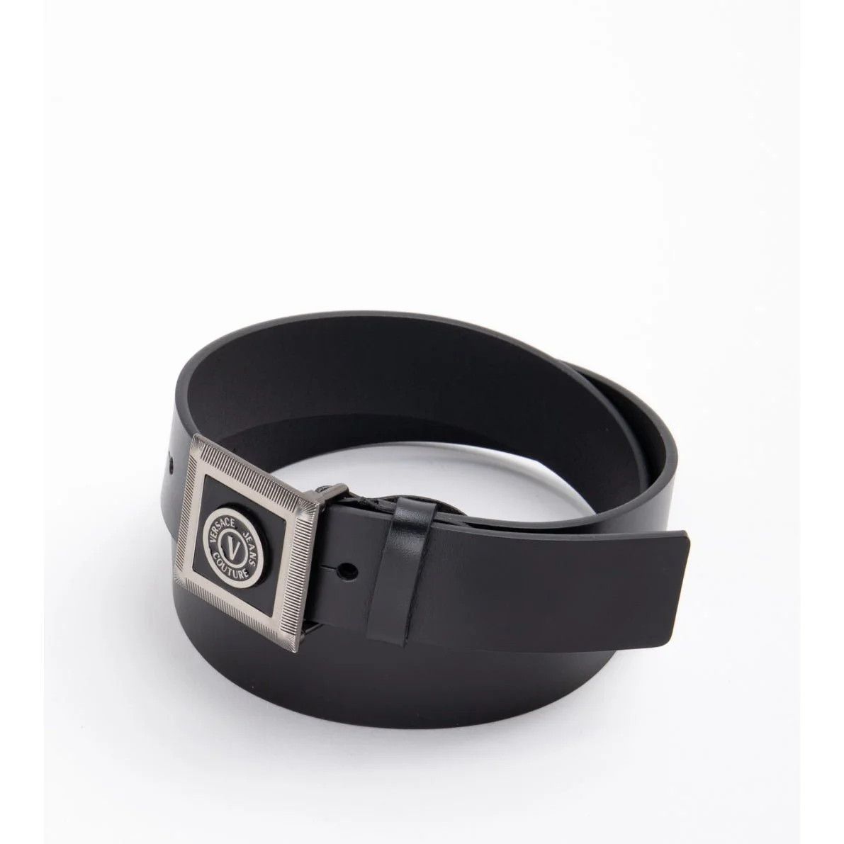 Versace Jeans Couture Black Leather Belt Size 32 - 2 Thumbnail
