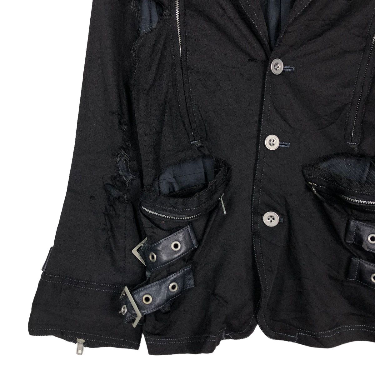 Vintage 🔥ULTIMATE BLACK BIKER CROPPED JACKET PUNK ALGON QUINS JAPAN Size S / US 4 / IT 40 - 6 Thumbnail
