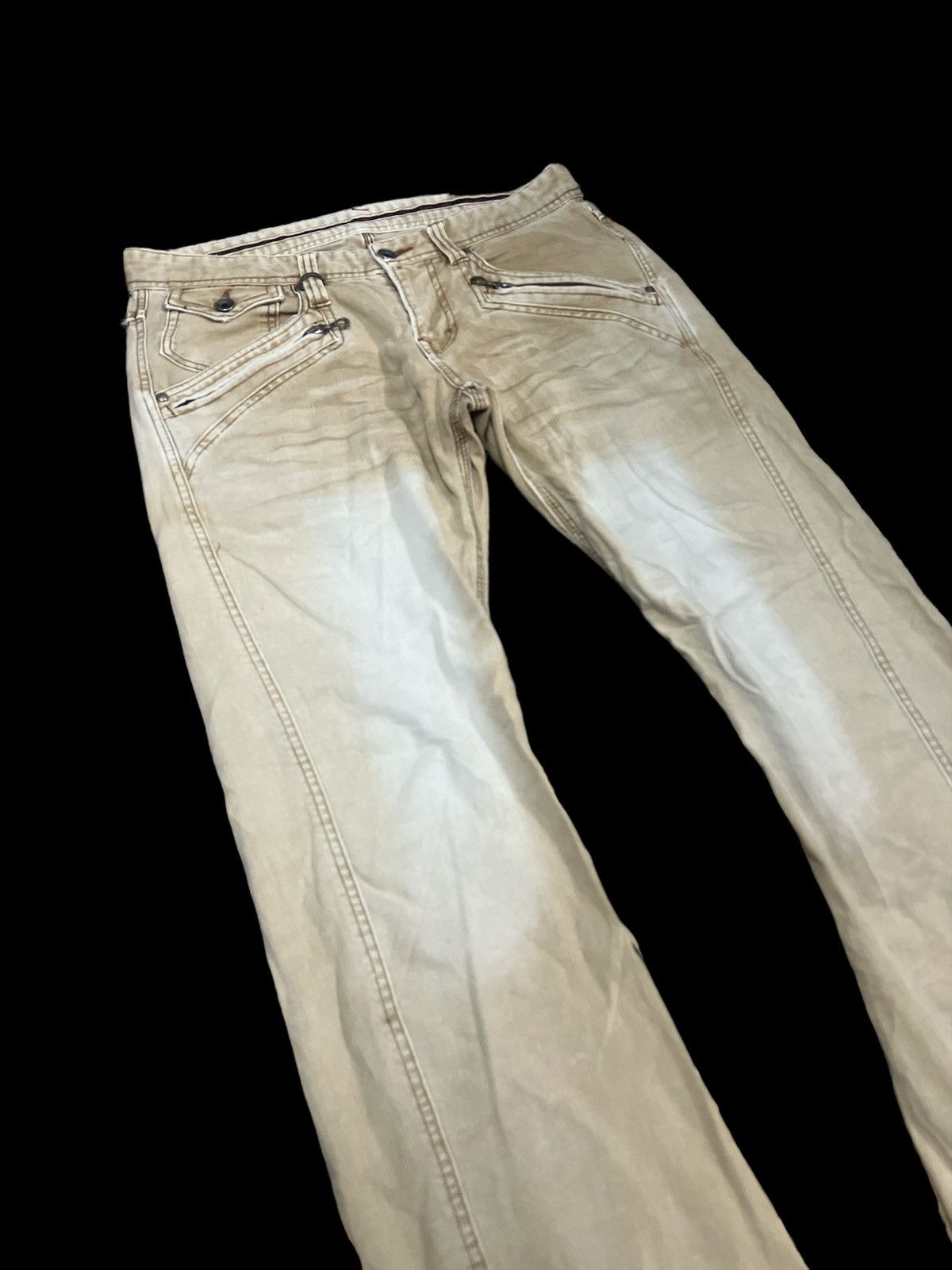 Other FLARED🔥 Y2K NICOLE CLUB BROWN FADED DISTRESSED DENIM PANT Size US 30 / EU 46 - 6 Thumbnail