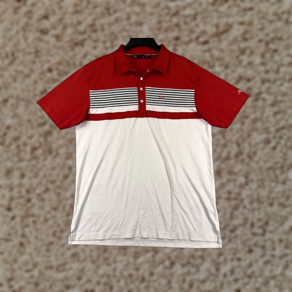TravisMathew Travis Mathew Polo Shirt Men XL Red Cotton Blend Short Sleeve Golf Polo Shirt Men XL Red Golfing Logo Embroidered Size US XL / EU 56 / 4 - 1 Thumbnail