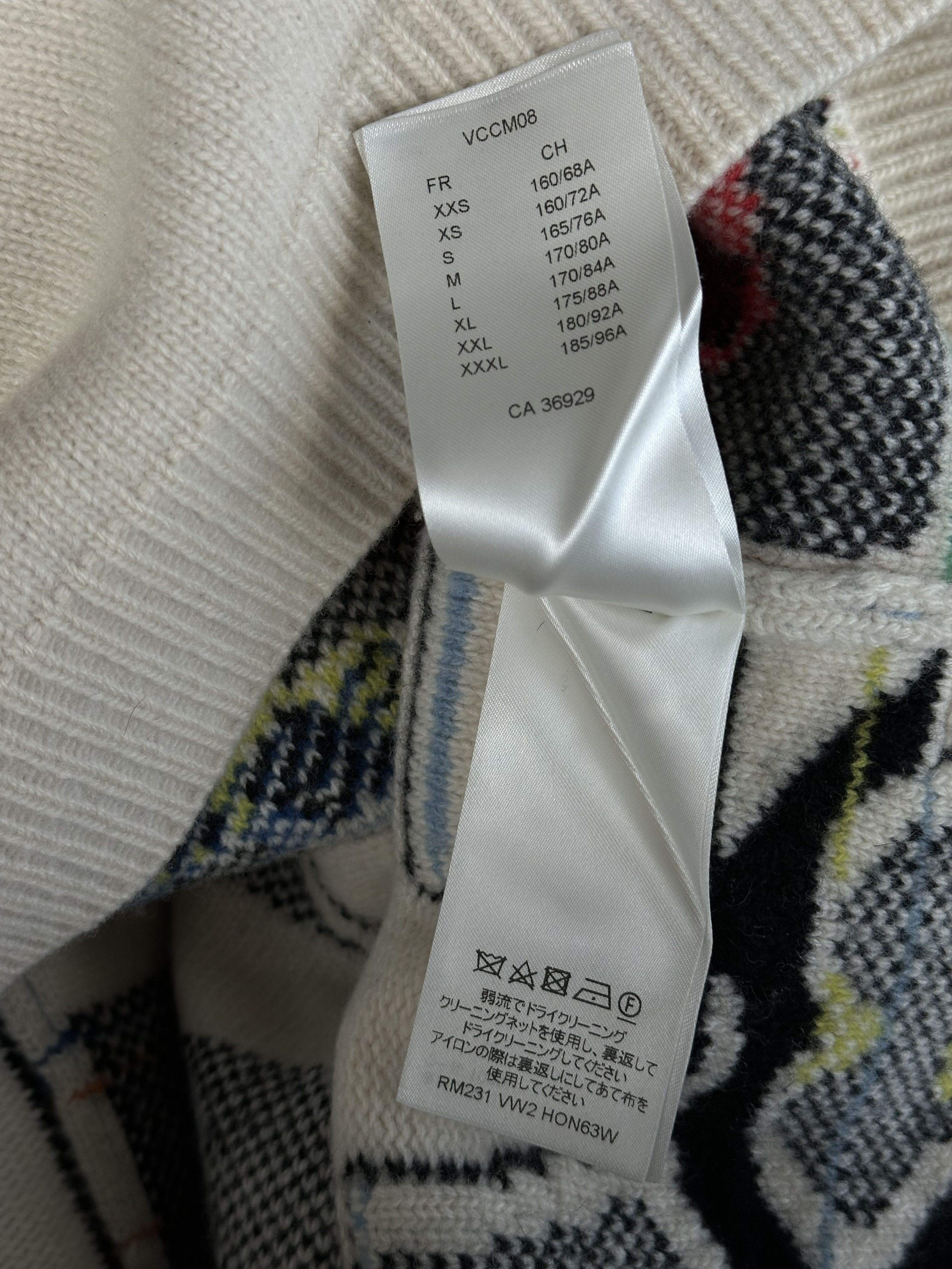 Louis Vuitton Louis Vuitton Beige Puzzle Wool Sweater Size US L / EU 52-54 / 3 - 6 Thumbnail