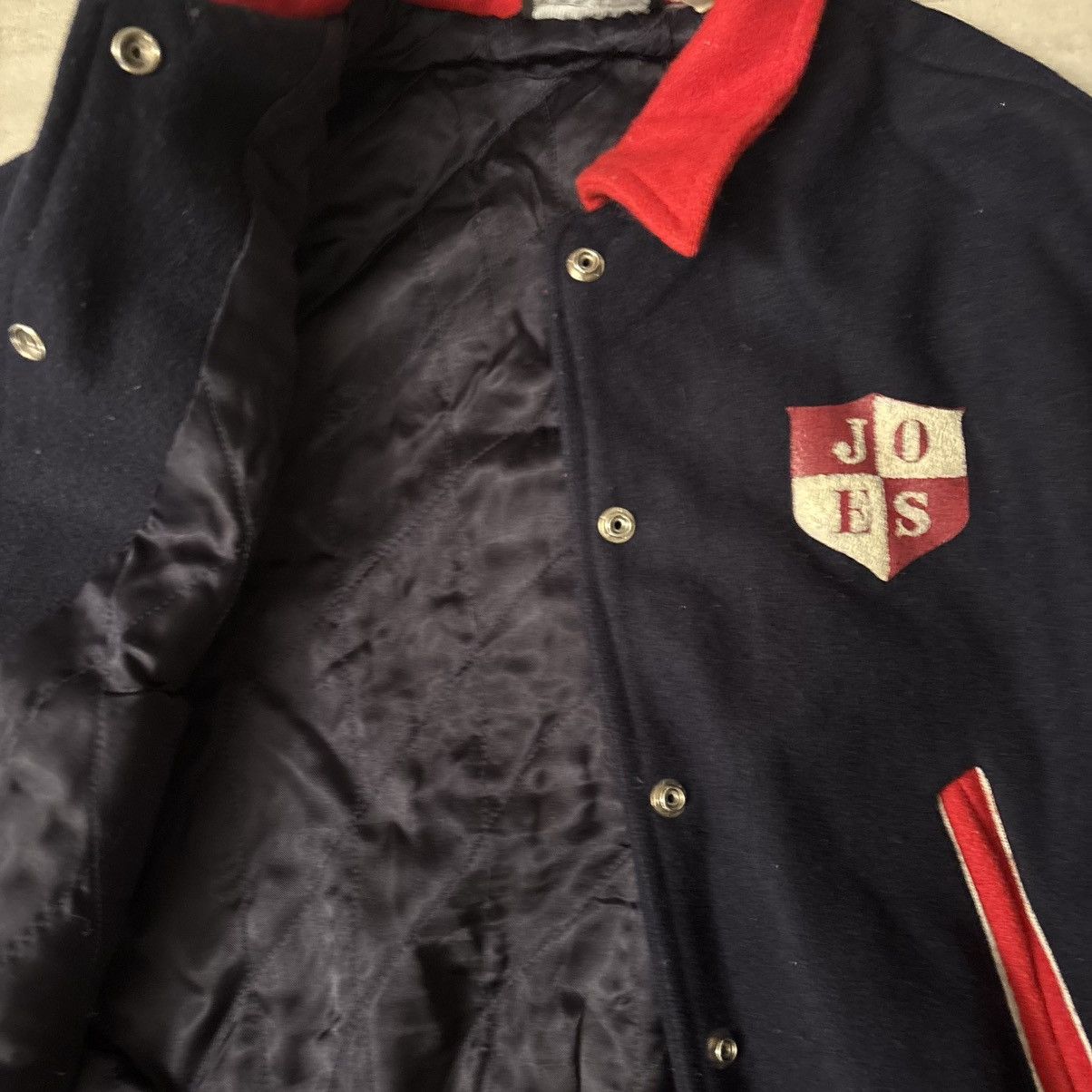 Vintage 80s University Indigo Joes Navy Wool Varsity Jacket Size US S / EU 44-46 / 1 - 9 Thumbnail