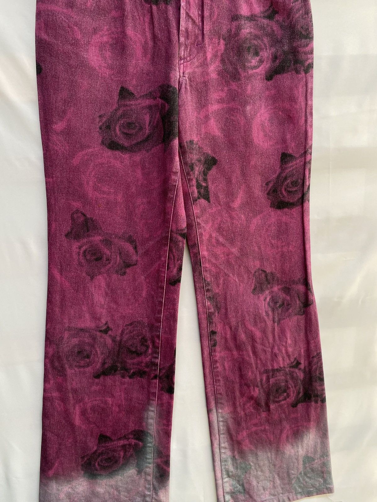 Just Cavalli Vintage JustCavalli Nocturnal Rose Blossom Bootcut Pants Size US 32 / EU 48 - 6 Thumbnail