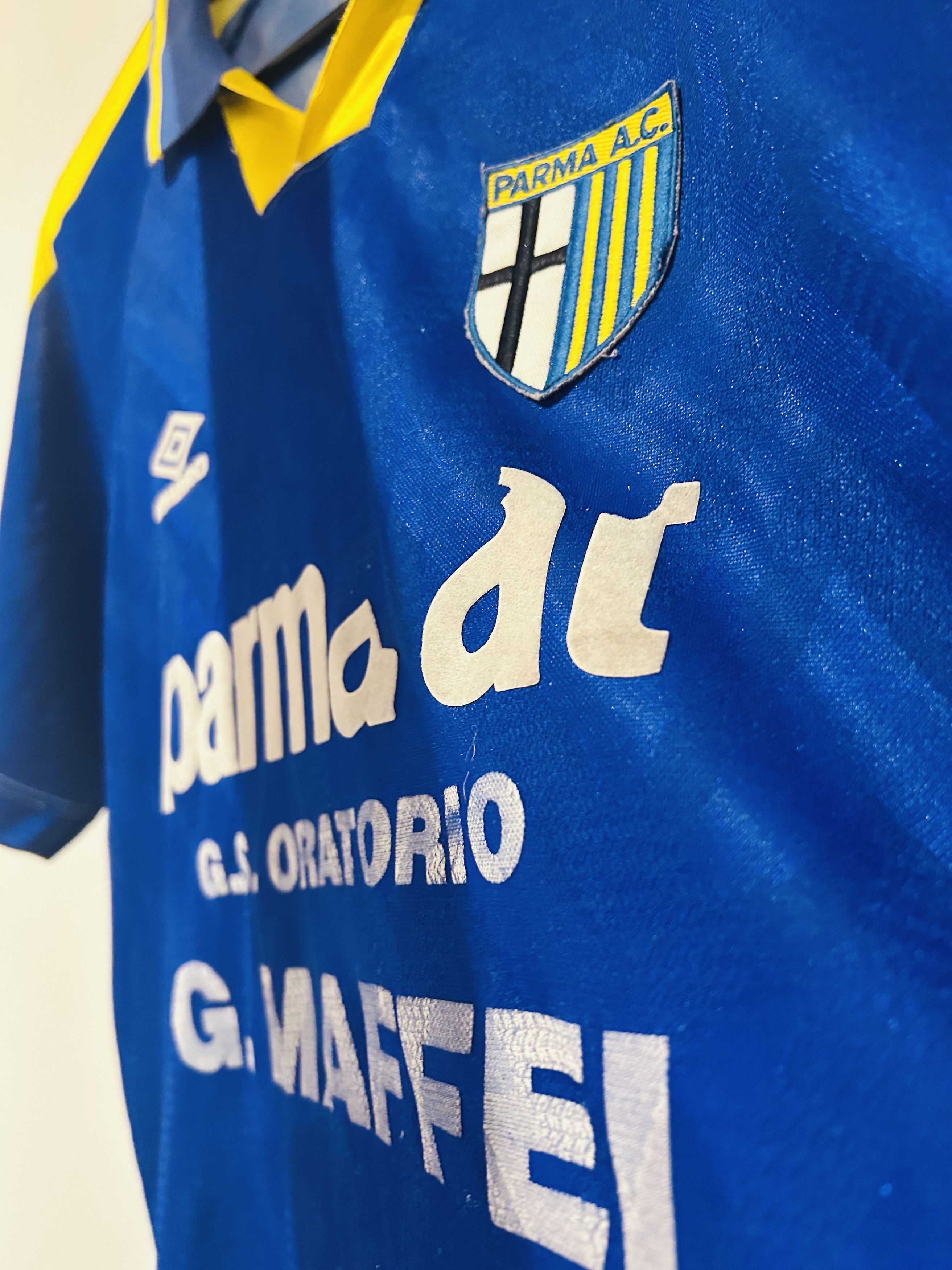 Umbro Parma Calcio 1992/93 3rd Match Worn #17 Size US XL / EU 56 / 4 - 5 Thumbnail