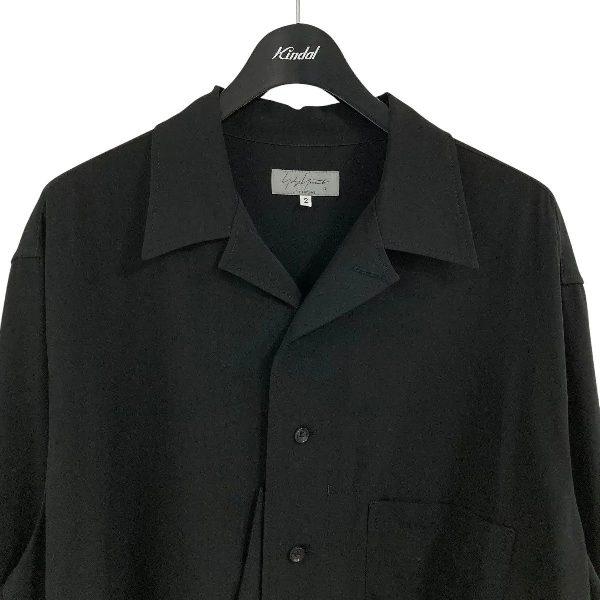 Yohji Yamamoto Yohji Yamamoto pour homme // Open collar tuxedo long shirt Size US M / EU 48-50 / 2 - 2 Thumbnail