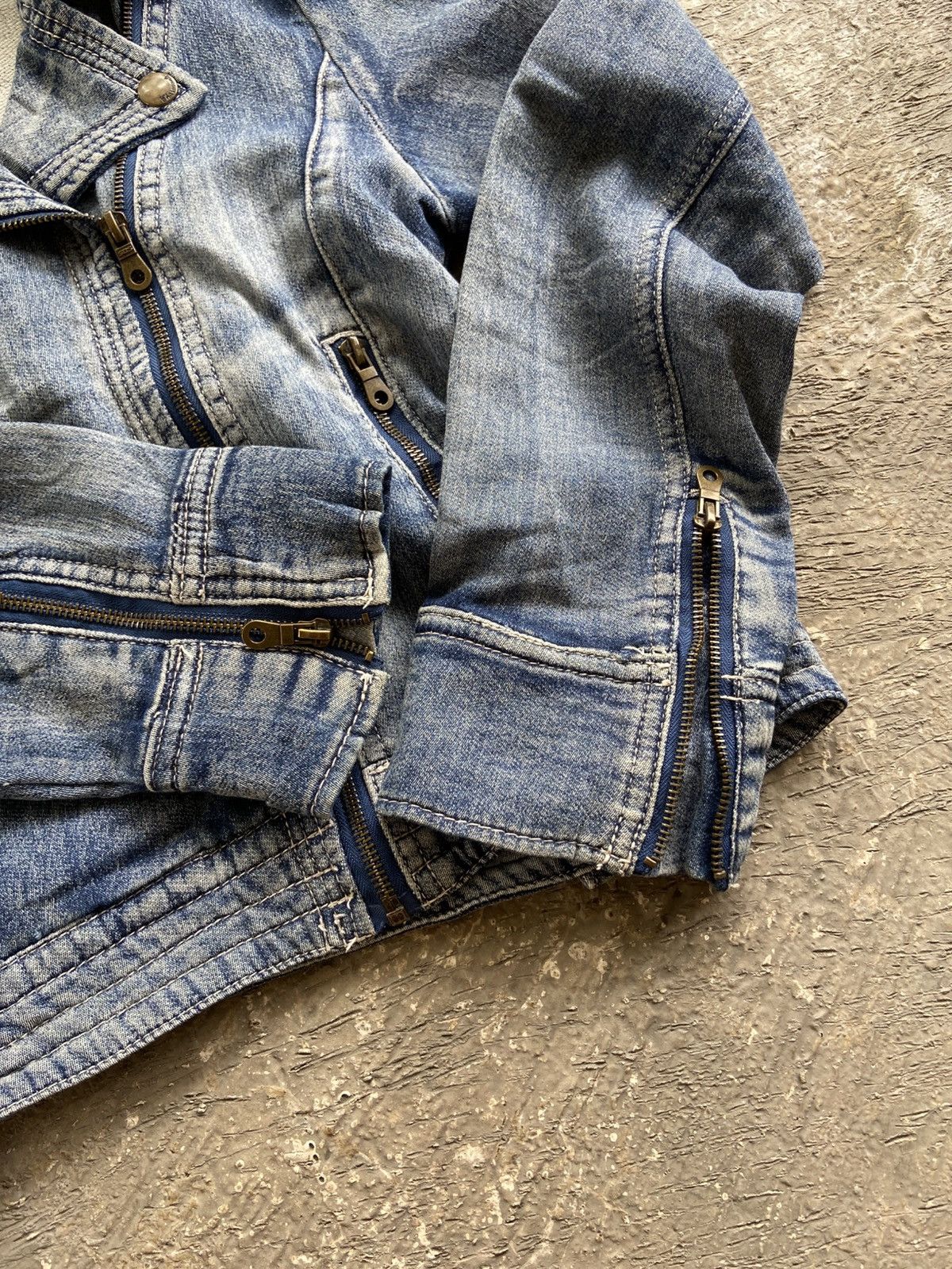 If Six Was Nine 2000s HCMII - Vkei Style Mud Wash Riders Jacket Size M / US 6-8 / IT 42-44 - 15 Thumbnail