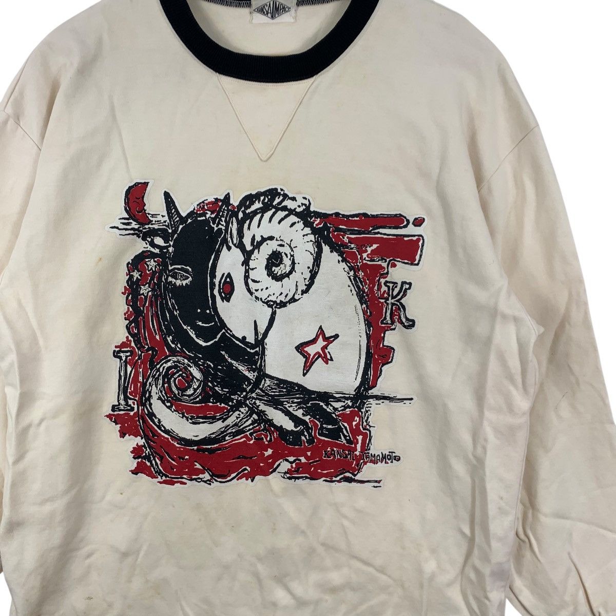 Kansai Yamamoto Vintage 80’ KANSAI YAMAMOTO IMPACT Devil Sheep Sweatshirt Size M / US 6-8 / IT 42-44 - 7 Thumbnail