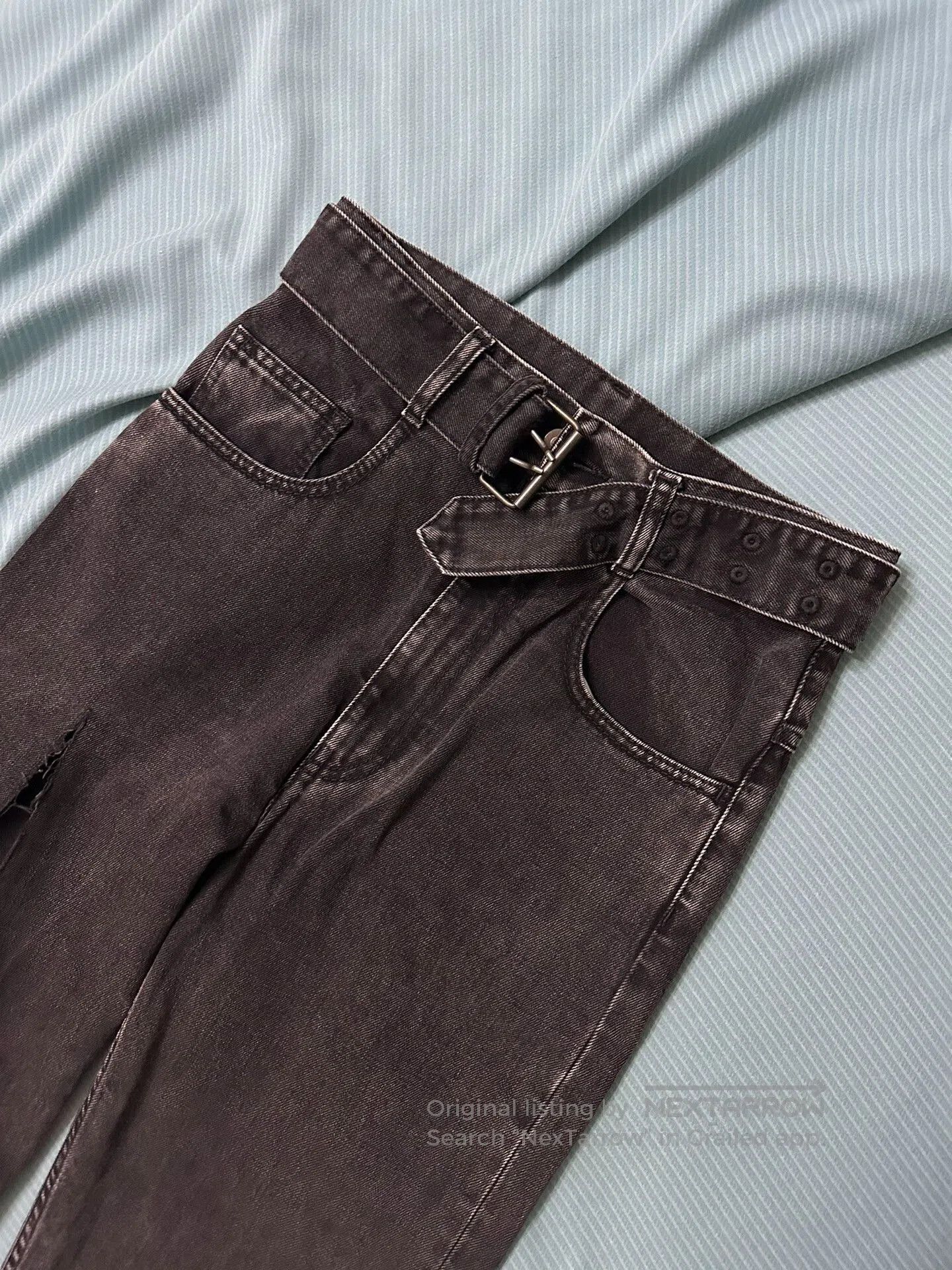 Maison Margiela Maison Margiela Distressed Jeans with Belt. Size 28" / US 6 / IT 42 - 2 Thumbnail