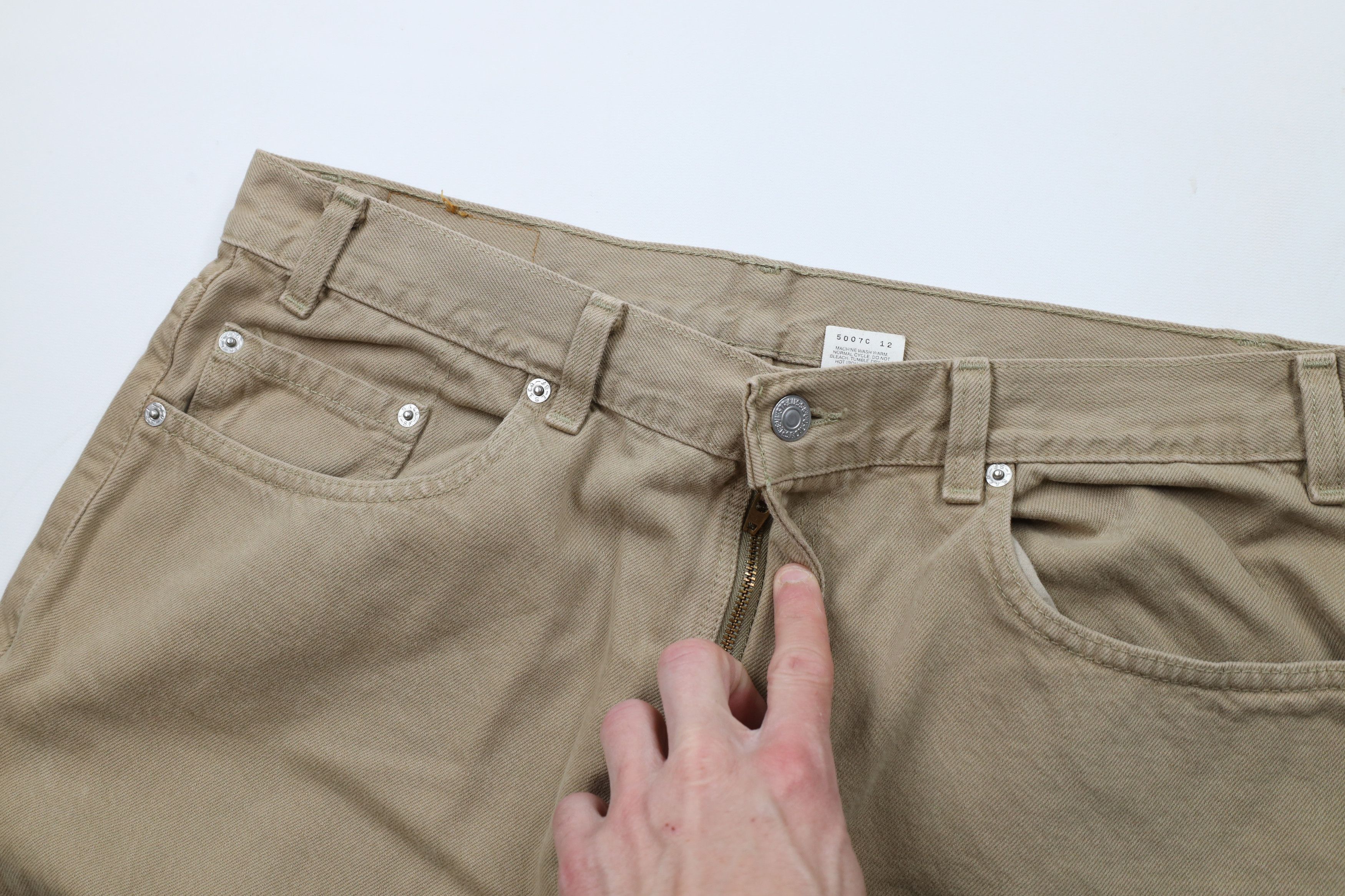 Levi's × Vintage Vintage 90s Levis 550 Relaxed Fit Denim Jeans Beige USA Size US 36 / EU 52 - 9 Thumbnail