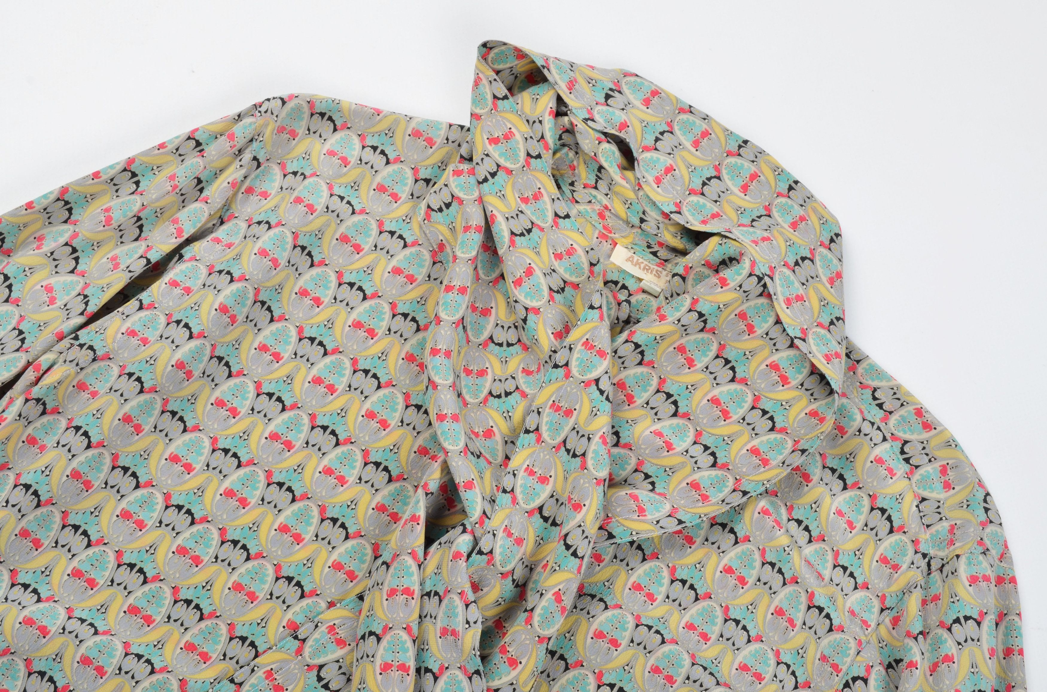 Akris AKRIS Vintage 80's Silk Tie Neck Pussy Bow Blouse Size S / US 4 / IT 40 - 5 Thumbnail