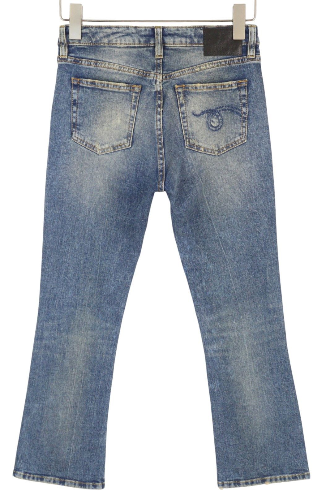R13 KICK FIT 25 Kelly Stretch Washed Faded Ankle Cropped 86333 Size 25" / US 0 / IT 36 - 4 Thumbnail