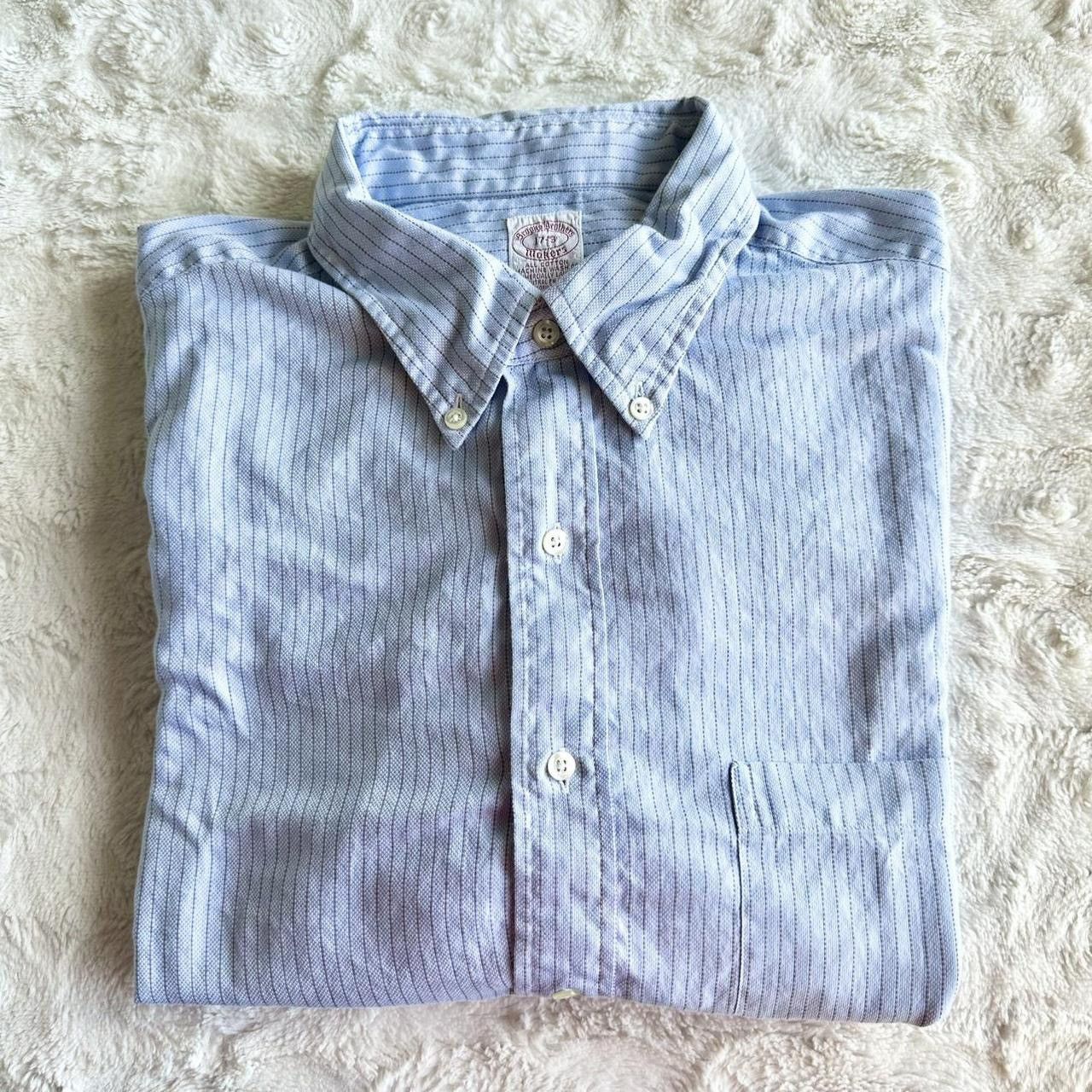 Brooks Brothers Vintage Brooks Brothers Shirt Mens 17-3 Blue Button 90s USA Size US XL / EU 56 / 4 - 1 Thumbnail