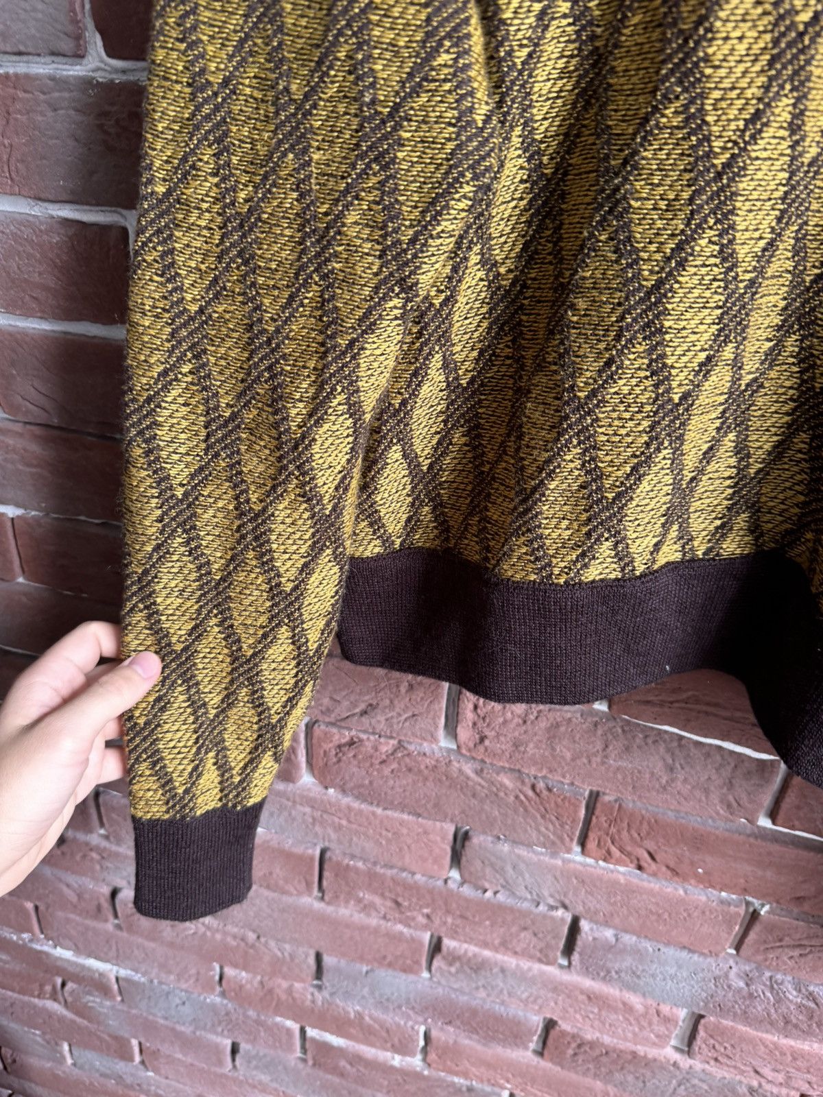 Flannel × Japanese Brand × Needles Needles Cable Knit Yellow Cropped Boxy Japanese Sweater Size US XS / EU 42 / 0 - 10 Thumbnail