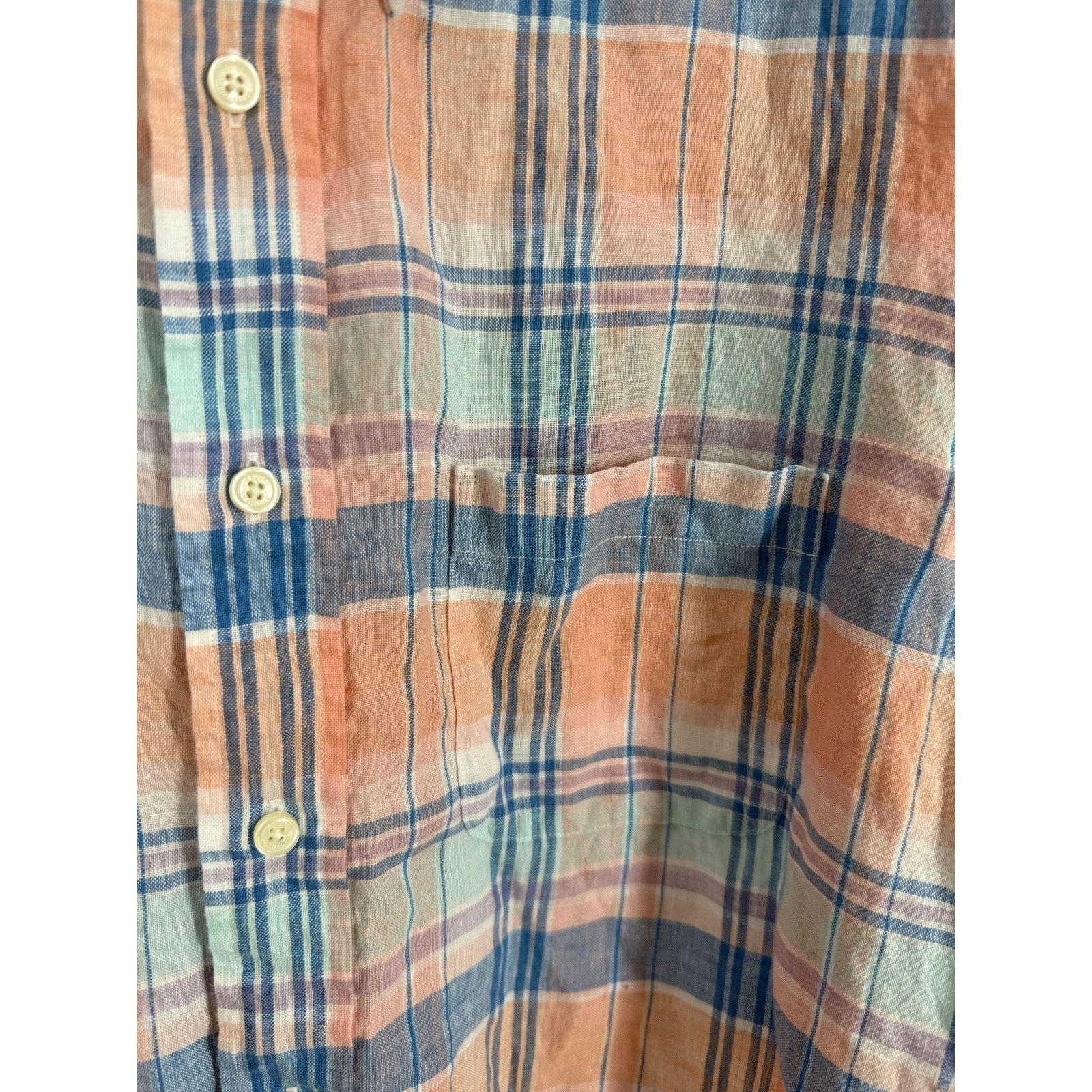 Brooks Brothers Brooks Brothers 100% Irish Linen Button Down Polo Shirt Size US XL / EU 56 / 4 - 6 Thumbnail
