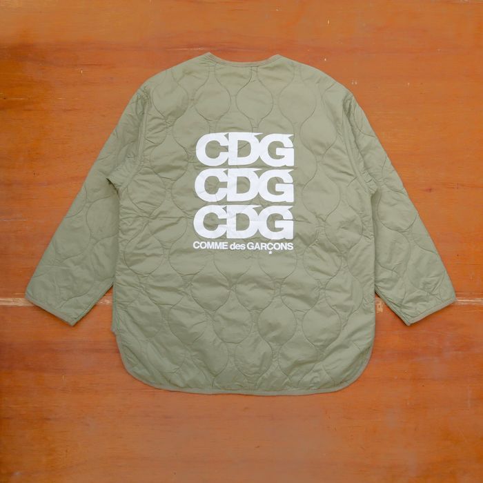 comme des garcons quilted jacket green